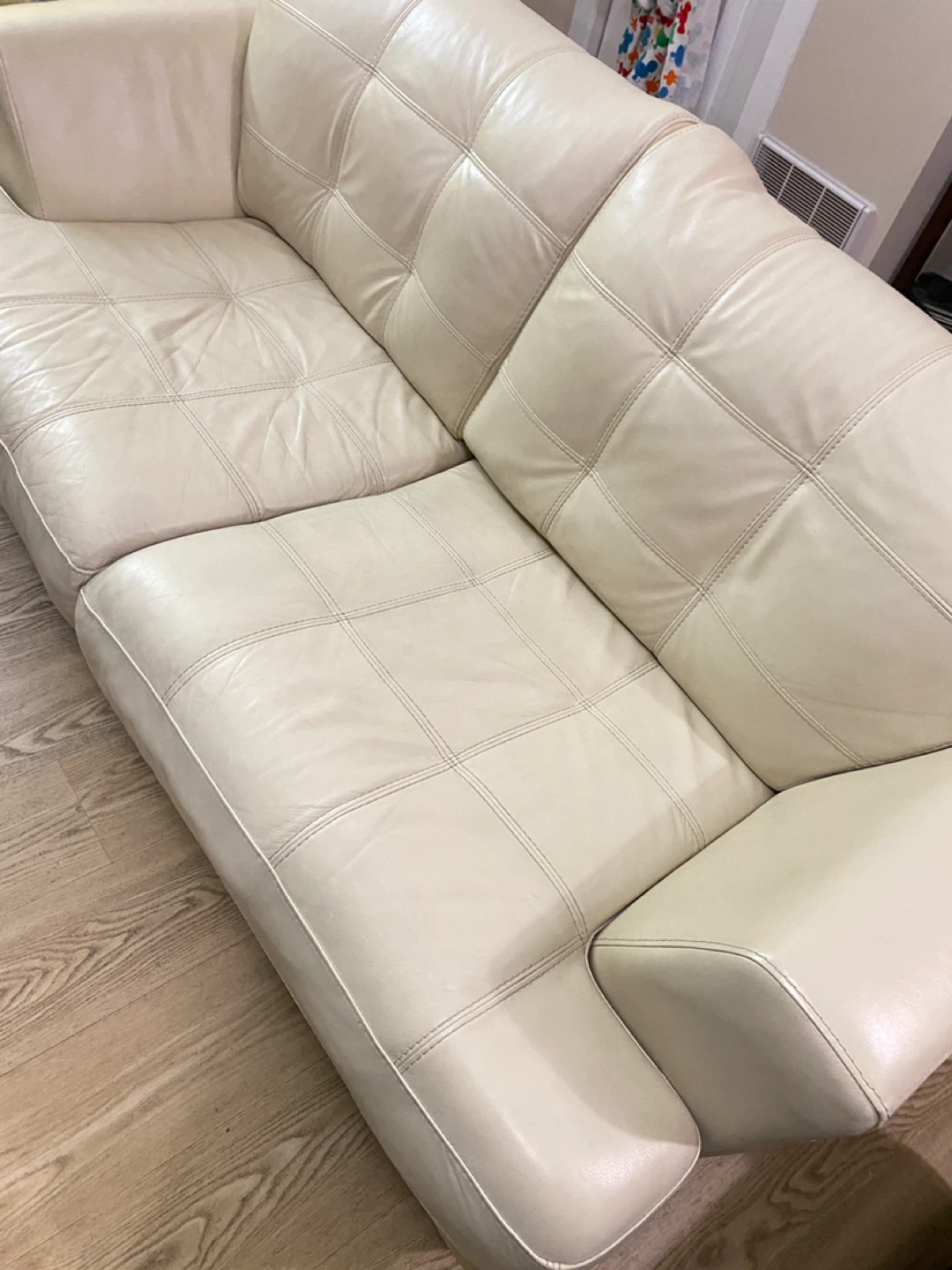 Palliser Genuine Leather Cream Sofa (CAN DELIVER) - photo 4