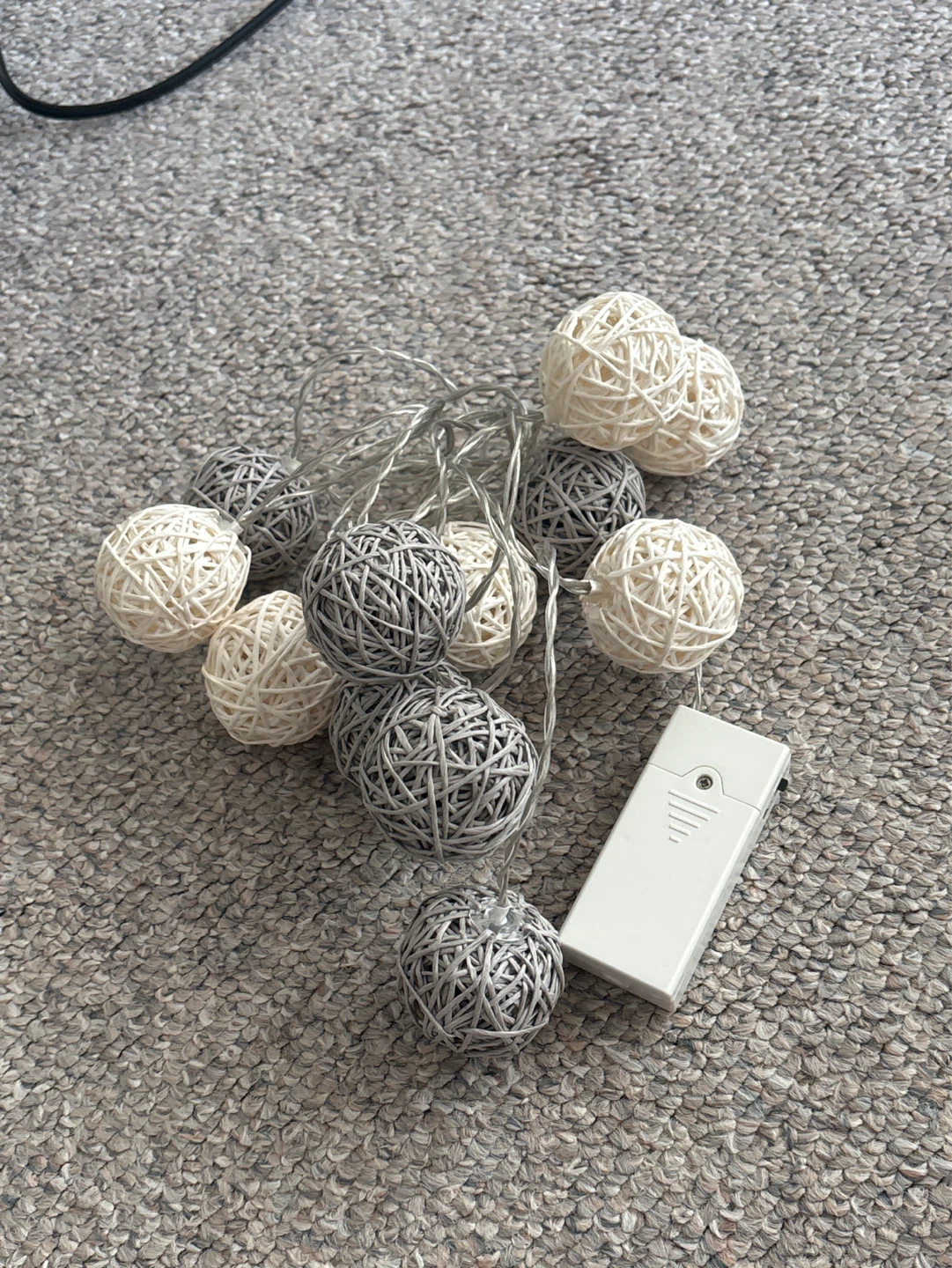 Decorative String Lights with Woven Balls