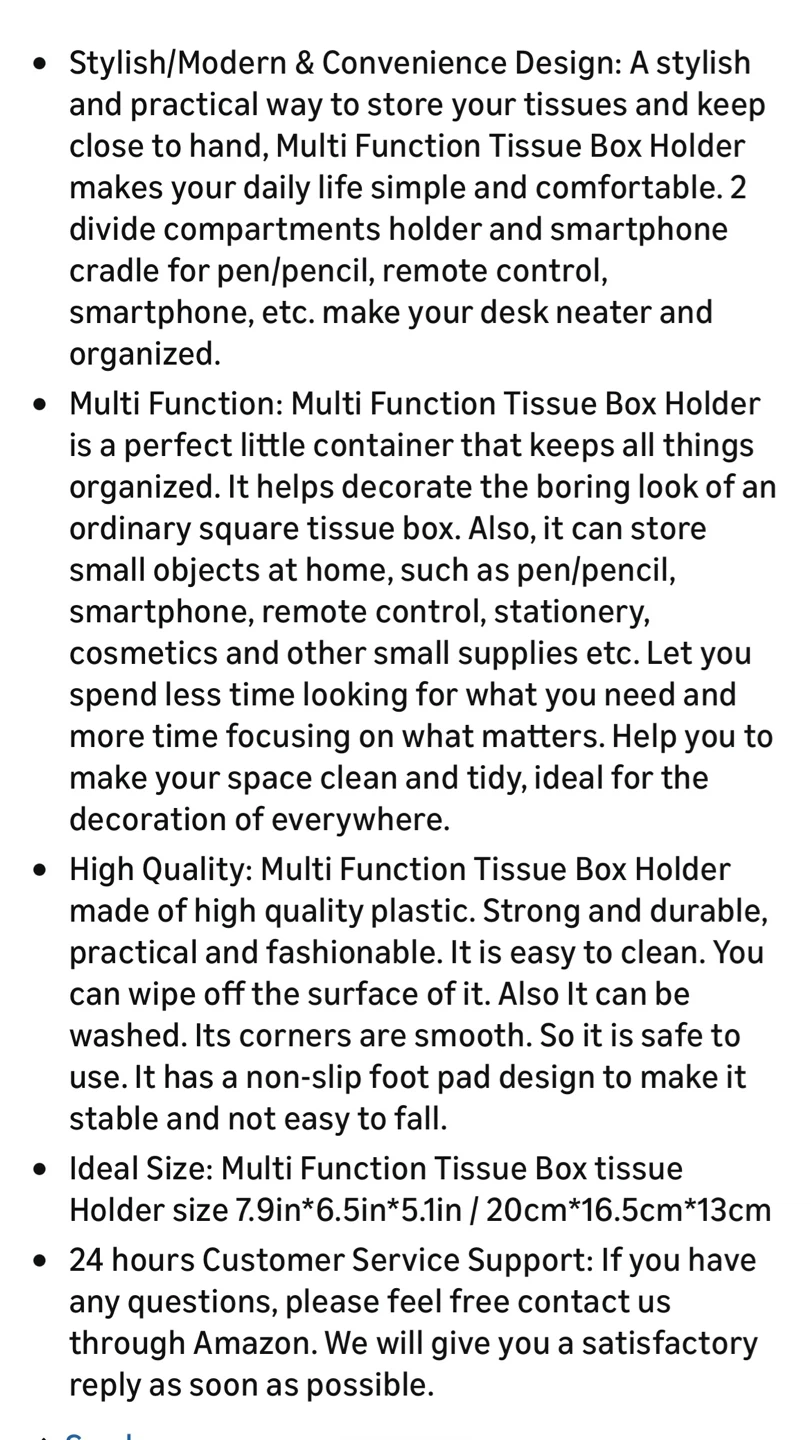 Multi-function Tissue Box Organizer - photo 5