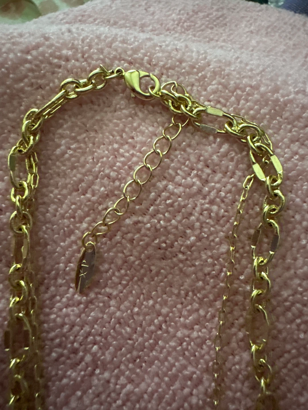 Gold paminated Necklace with Leaf Charm - photo 3