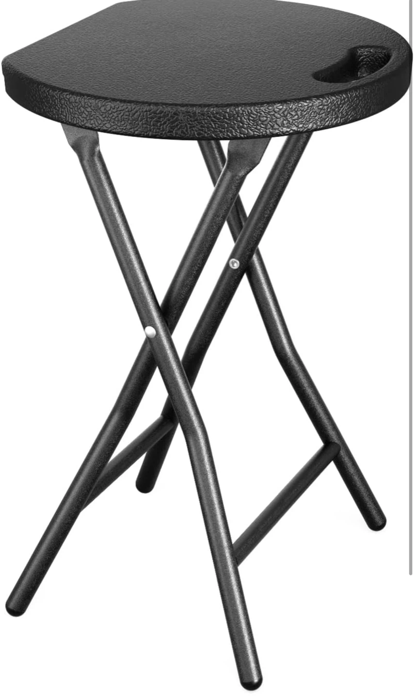 Two black Folding Stools - 500 LBS Capacity