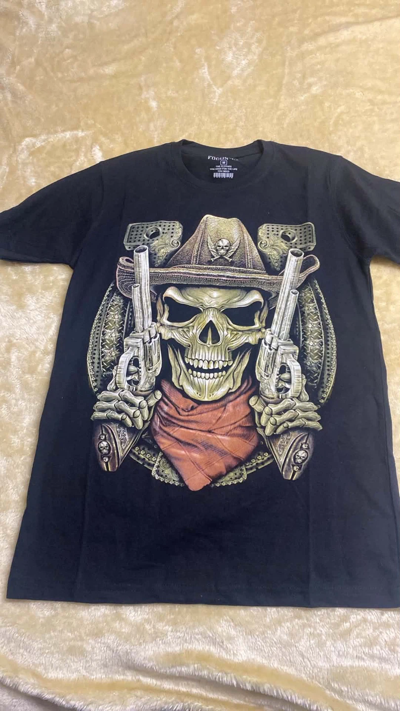Gunslinger Skeleton Cowboy Graphic Tee - Black T-Shirt