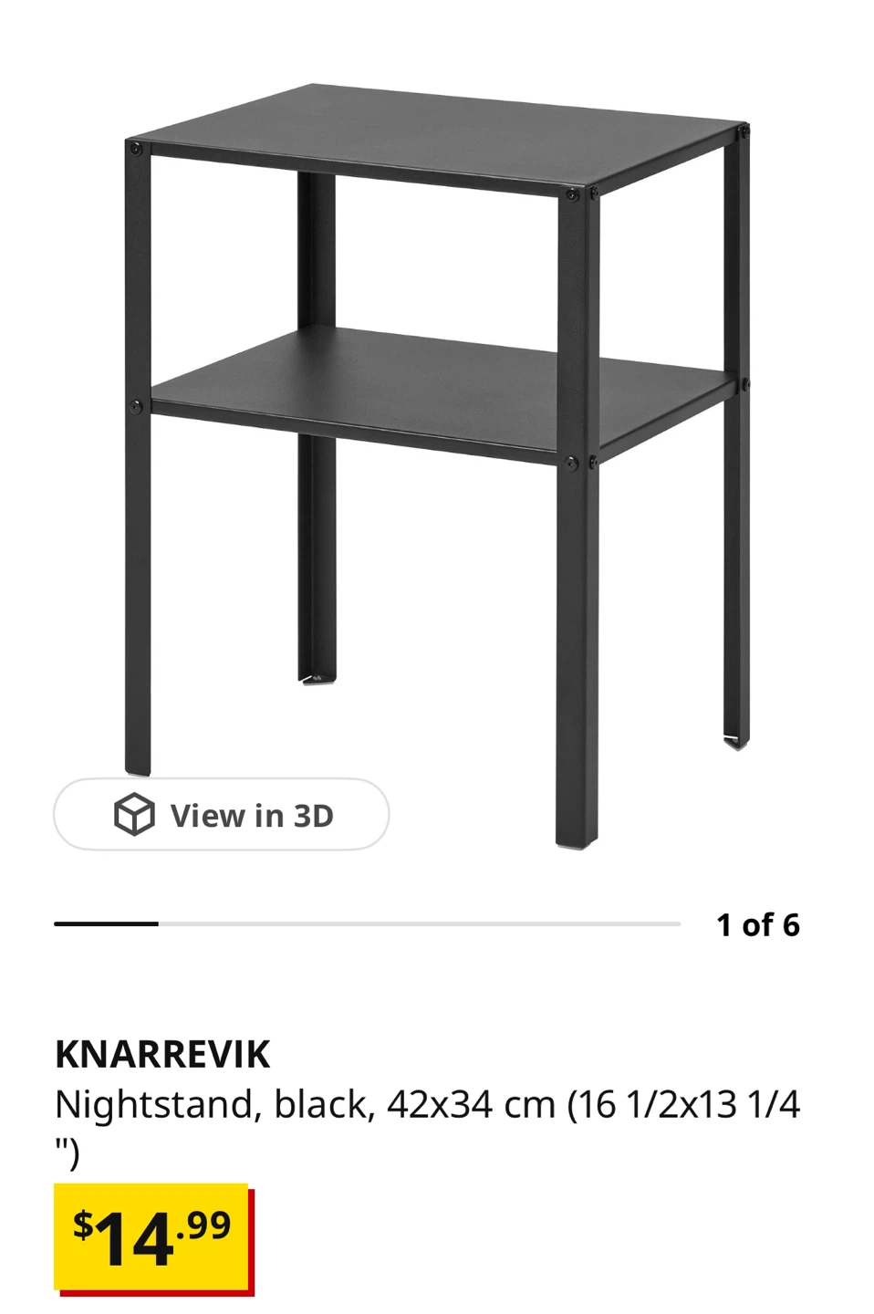 IKEA KNARREVIK Nightstand, Black - photo 2
