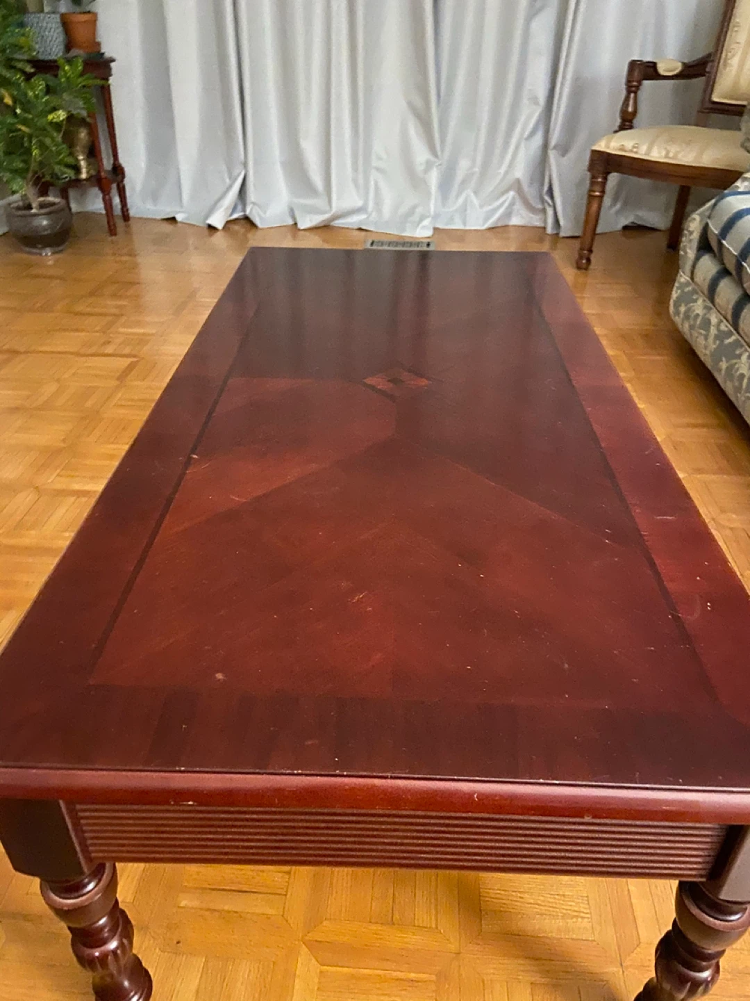 Dark Wood Coffee Table with Drawer