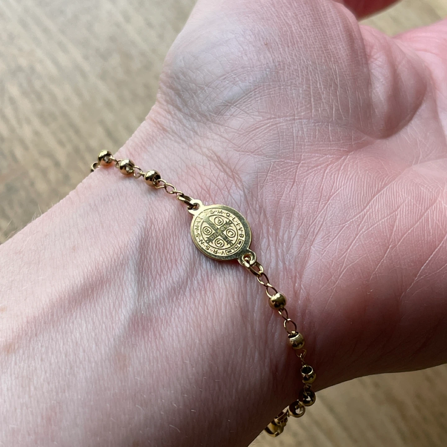 Saint Benedict stainless steel chain bracelet - photo 2