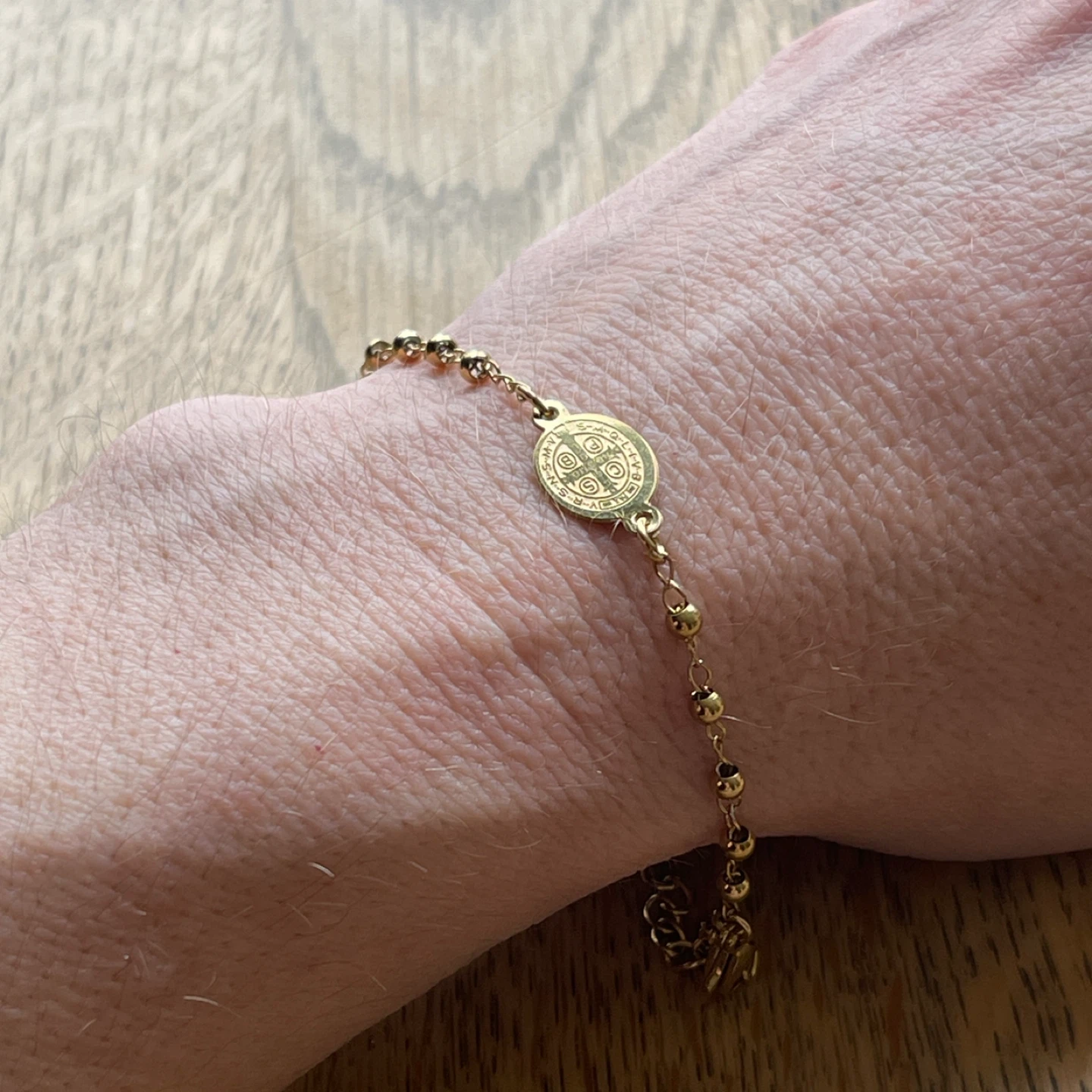 Saint Benedict stainless steel chain bracelet - photo 4