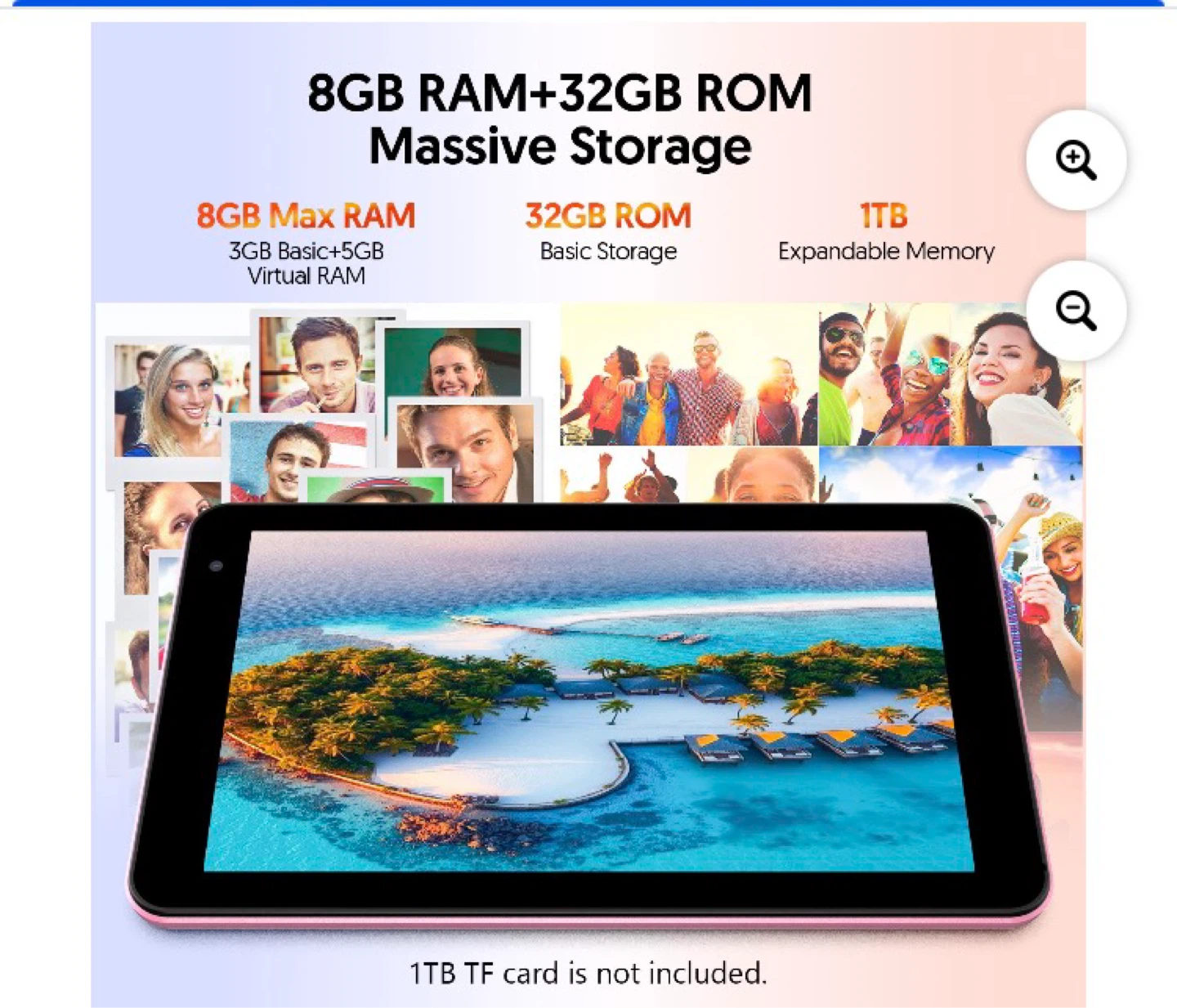 Pink 7" Tablet Android 15 - 8GB RAM/32GB Storage - photo 3