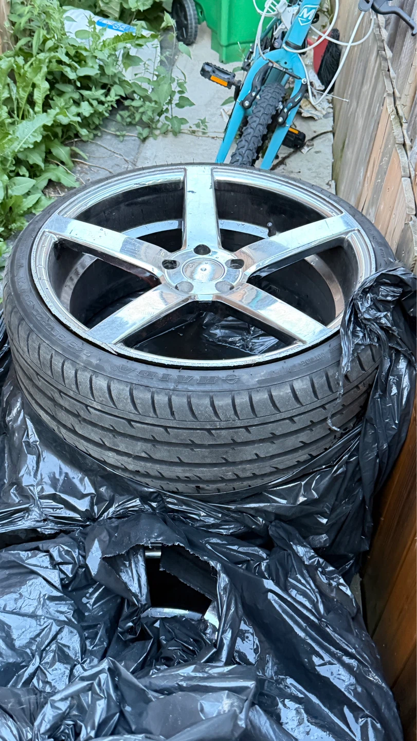 Chrome 5-Spoke Alloy Wheels with Tires