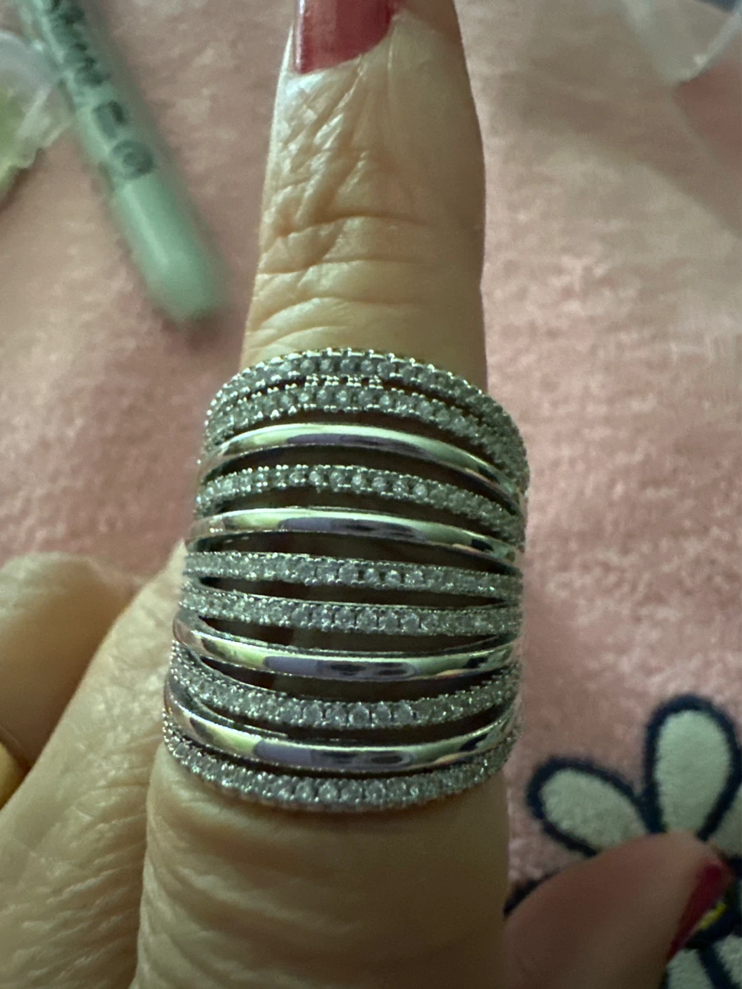Sparkly Stacked Ring Size 6
