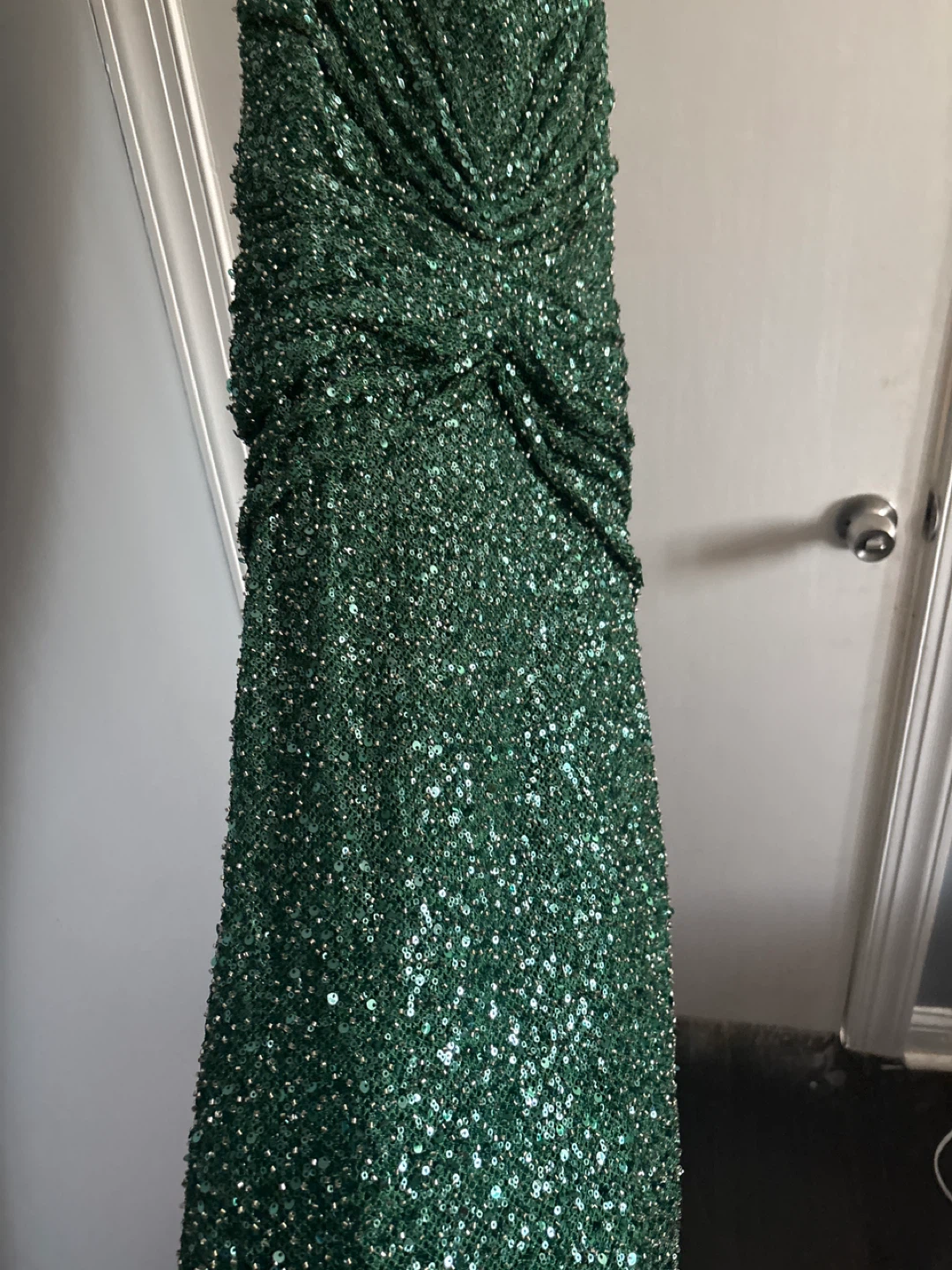 LAVELIYA Emerald Green Sequin Halter Gown - photo 2