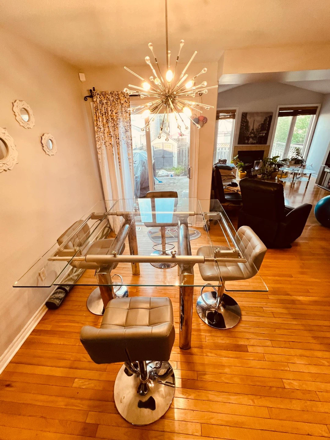 Glass Top Dining Table with Chrome Legs - photo 3