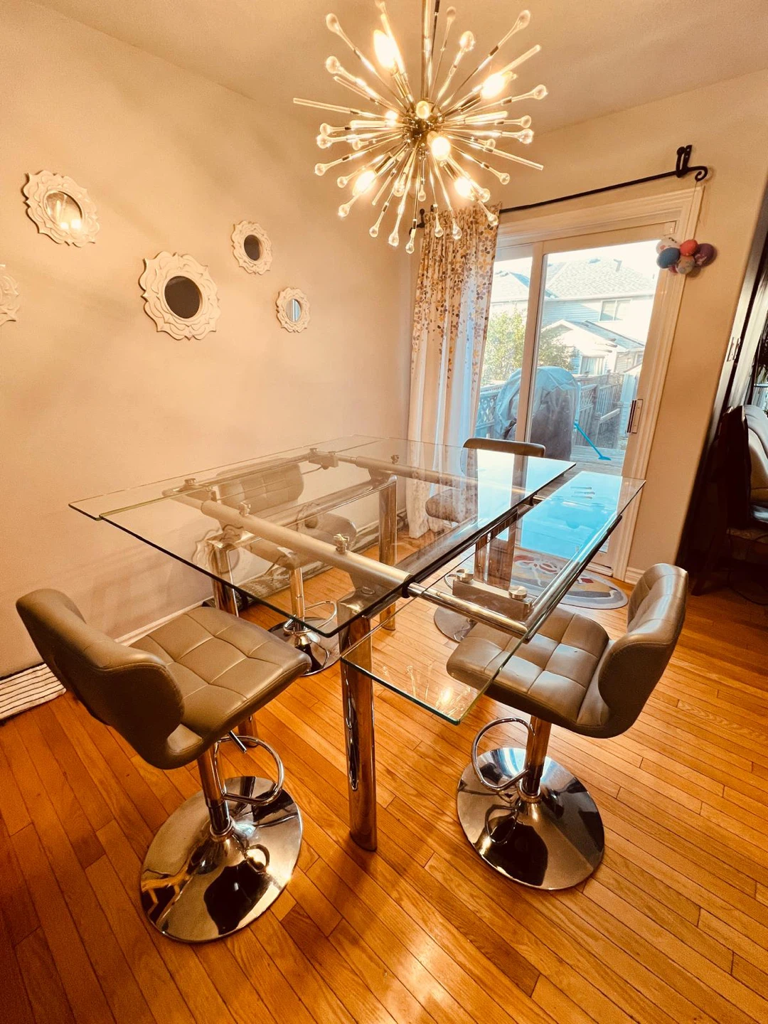 Glass Top Dining Table with Chrome Legs - photo 4