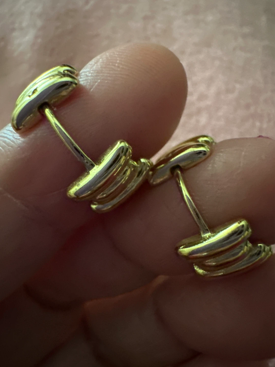 Gold laminated Hoop Earrings - photo 3
