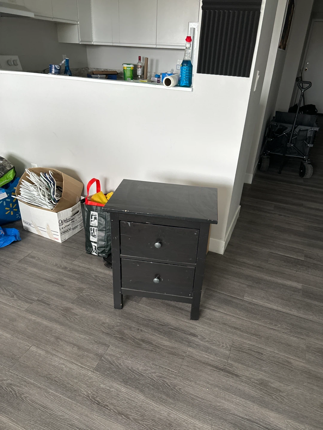 Black 2-Drawer Nightstand - photo 4