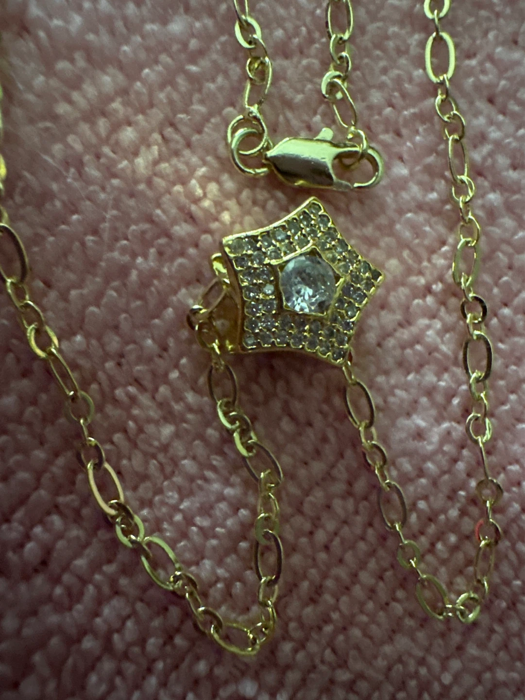 Gold Star Pendant Necklace with Clear Stones - photo 3