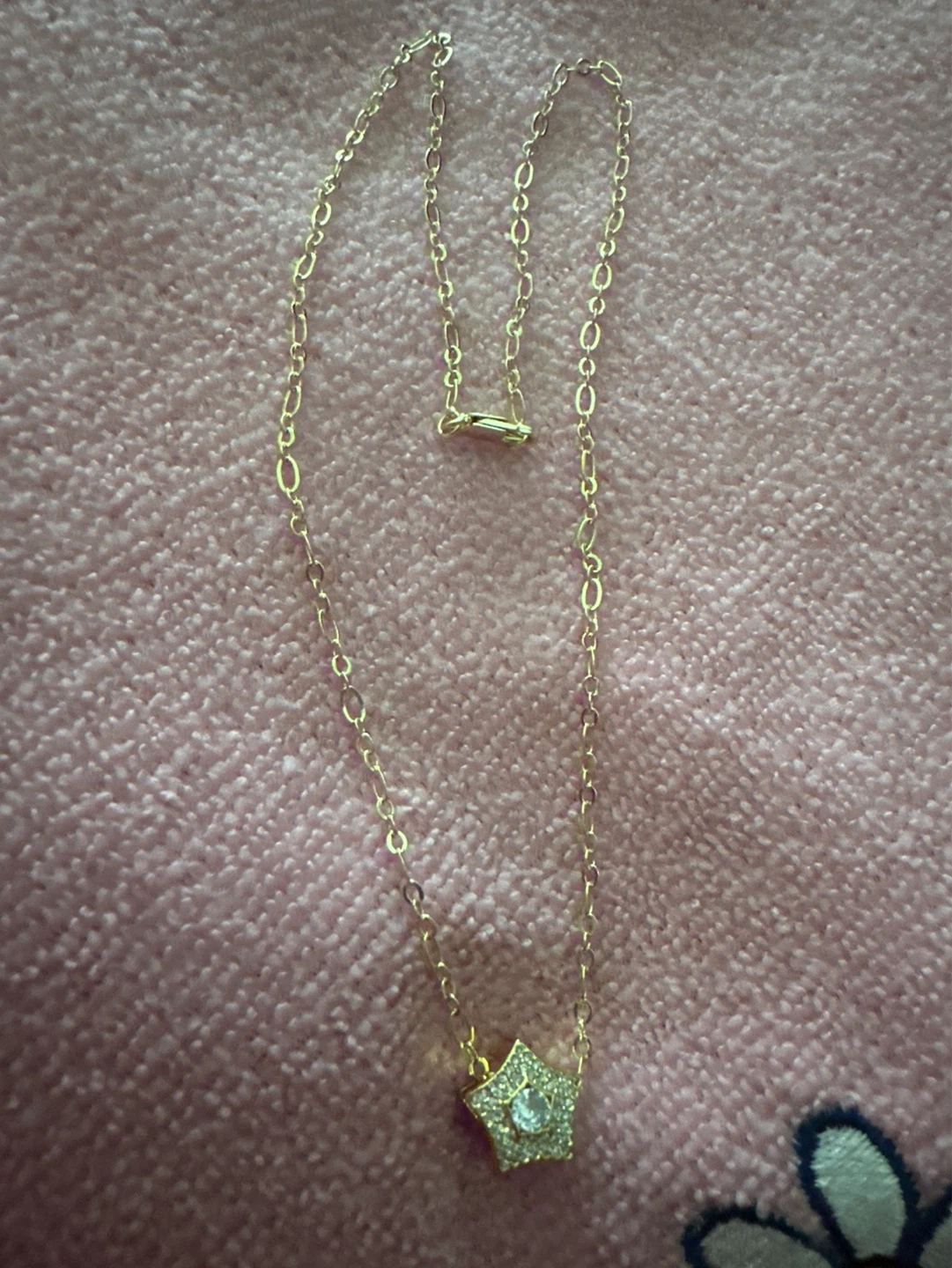 Gold Star Pendant Necklace with Clear Stones - photo 2