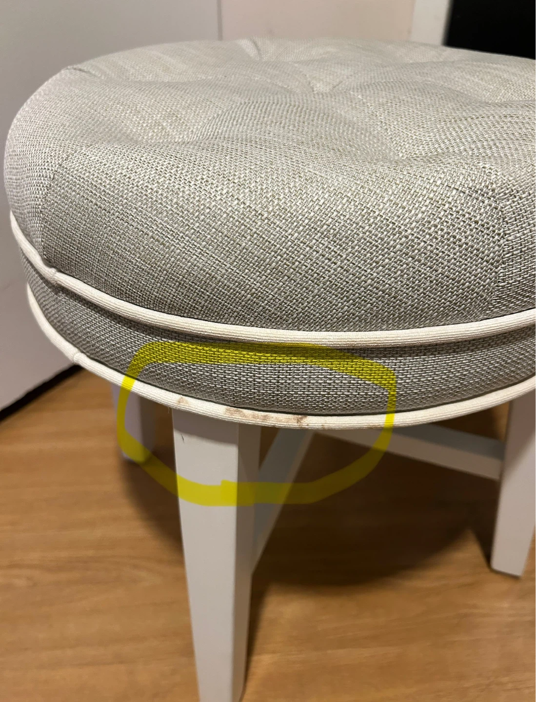 Gray Linen Vanity Stool - photo 3