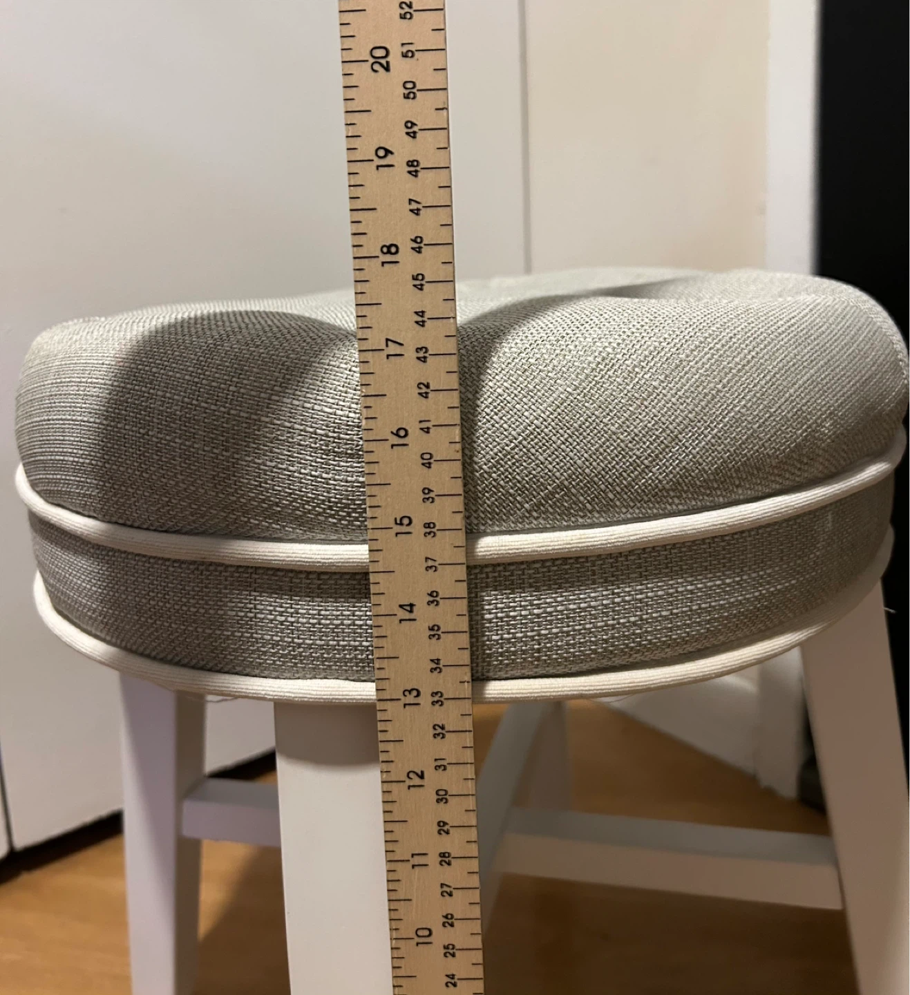 Gray Linen Vanity Stool - photo 4