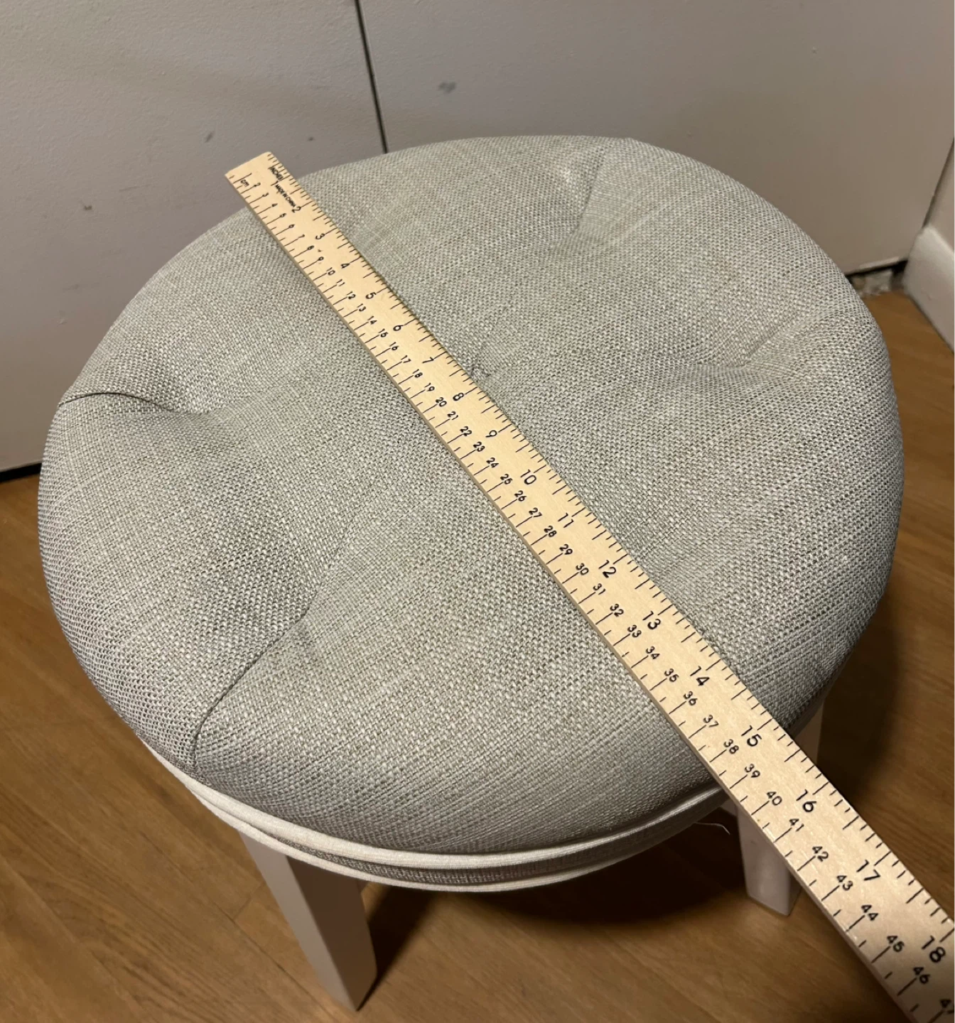 Gray Linen Vanity Stool - photo 5