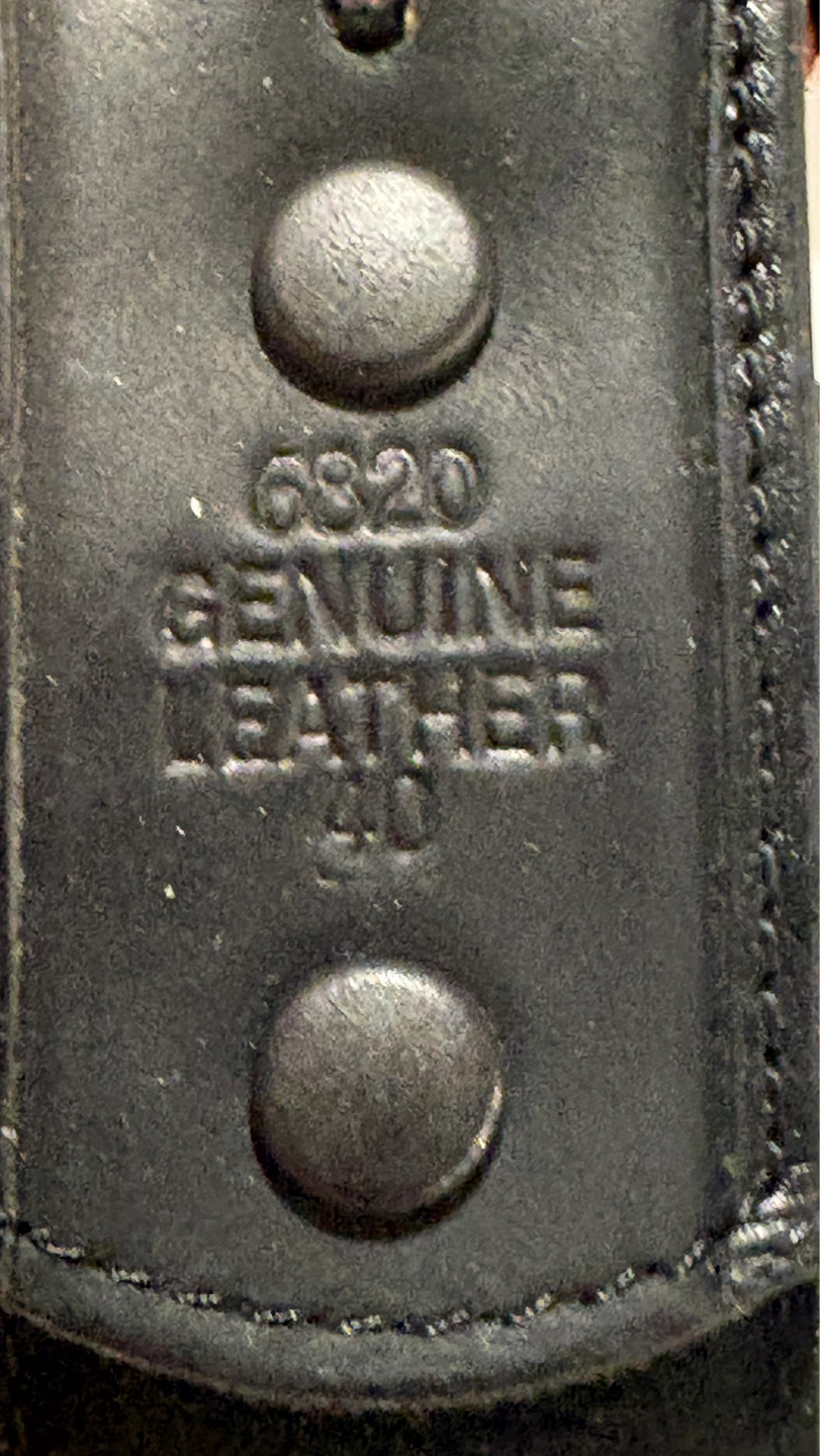 Western Style Black Leather Belt with Engraved Buckle - photo 4