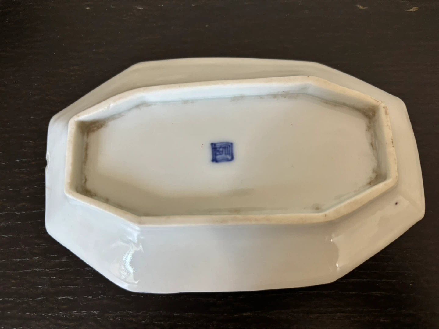 Octagonal Blue and White Ceramic Dish - photo 4