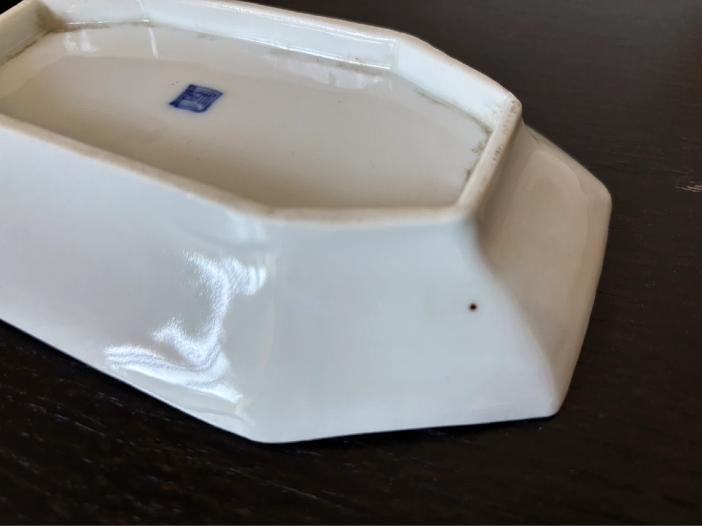 Octagonal Blue and White Ceramic Dish - photo 5