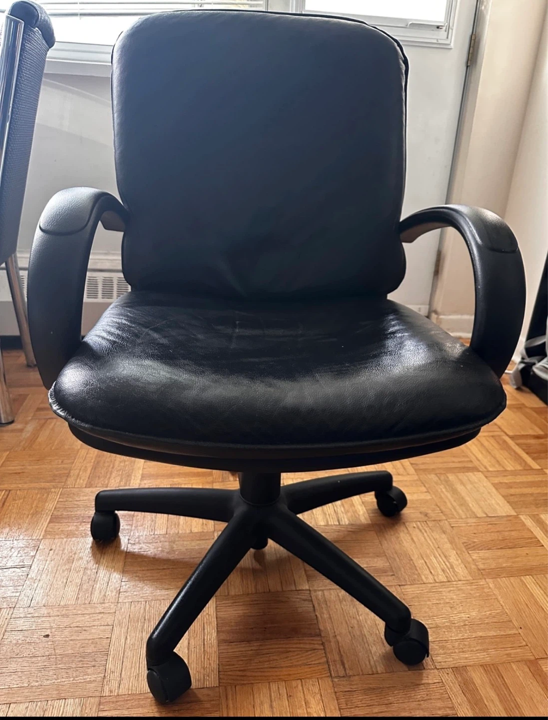 Black Faux-Leather Office Chair - photo 3