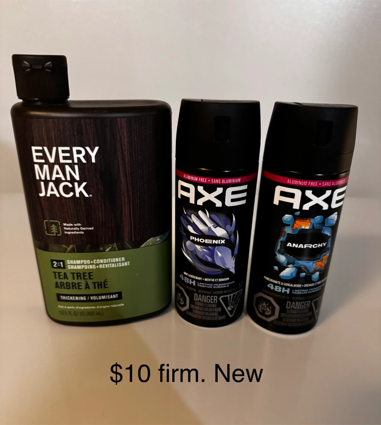 Every Man Jack Tea Tree Shampoo + Conditioner & Axe Body Sprays