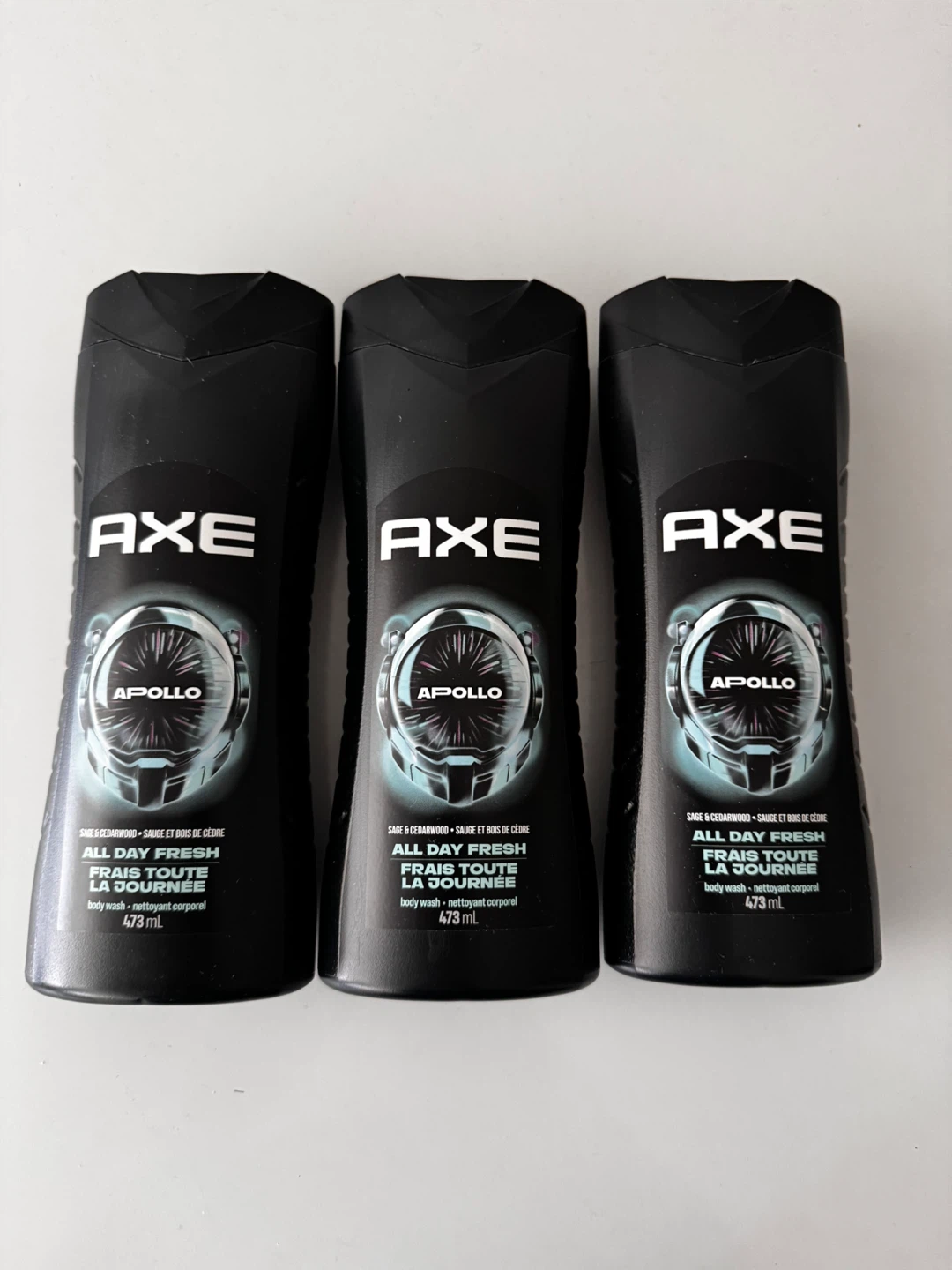 Axe Apollo All Day Fresh Body Wash - 3 x 473 mL