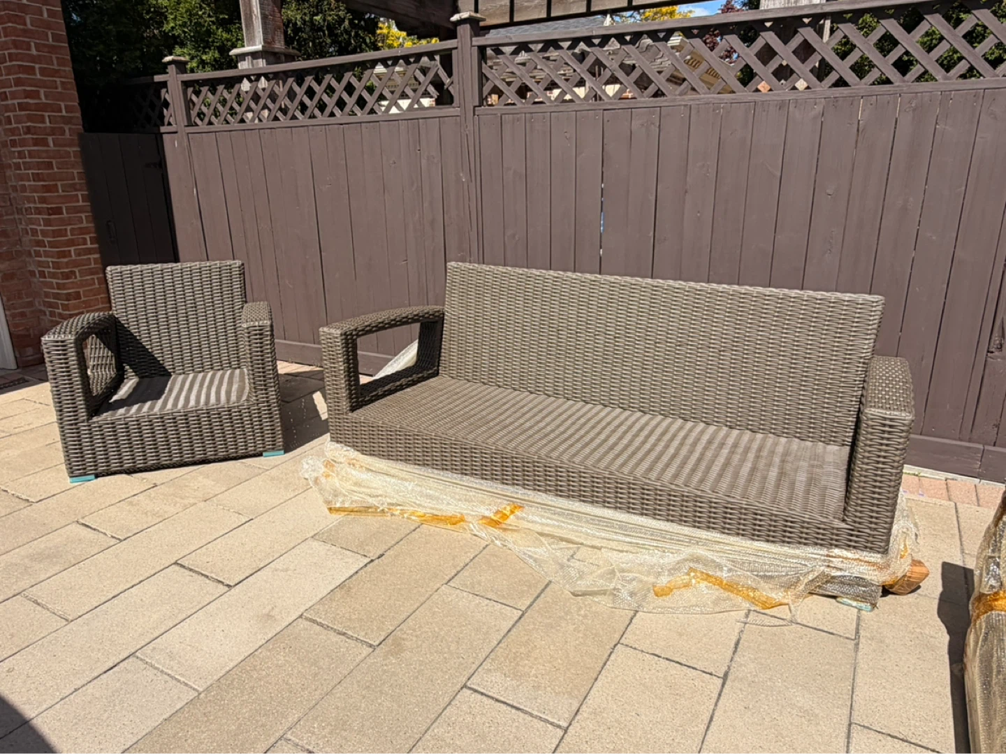 3 piece Wicker Patio Sofa and Chair Set - photo 2