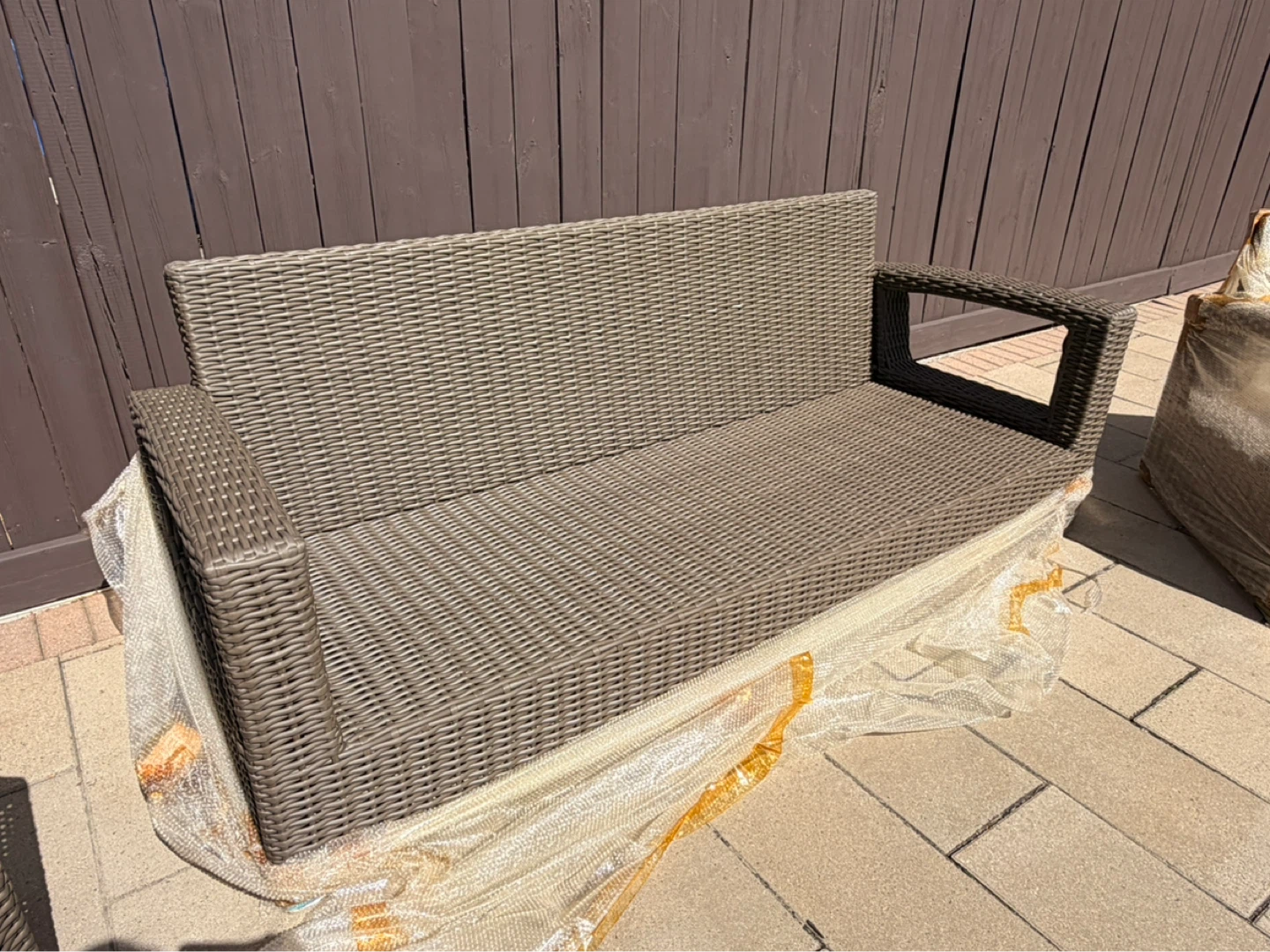 3 piece Wicker Patio Sofa and Chair Set - photo 4
