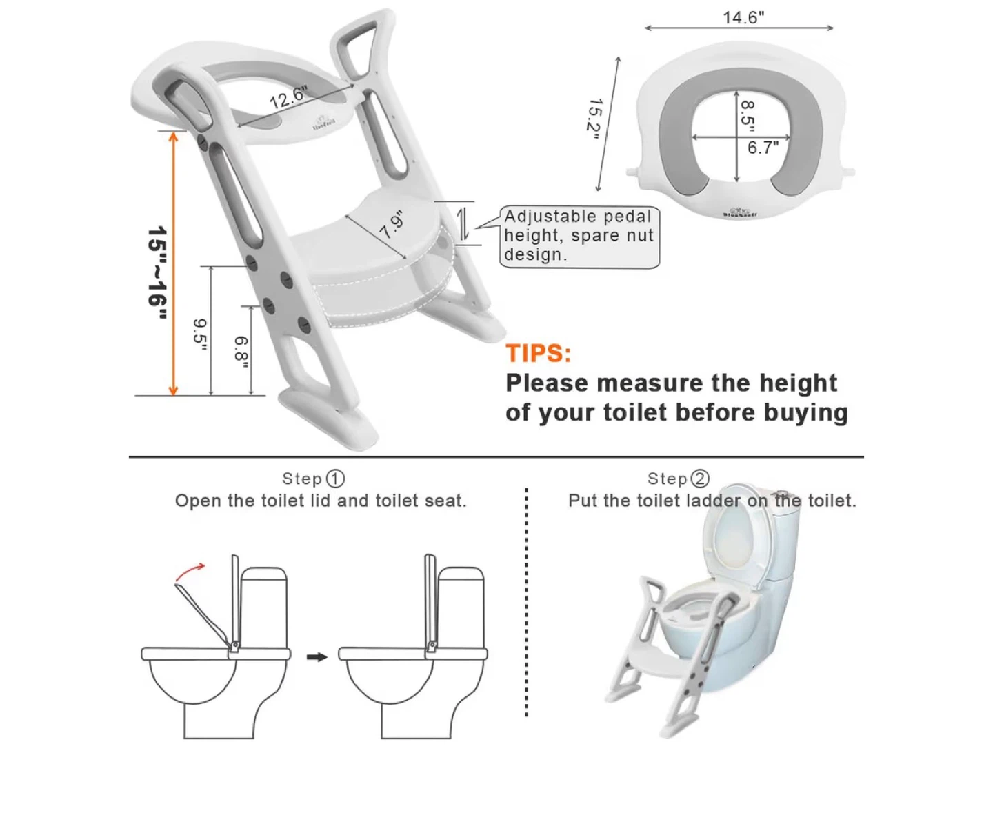 Potty training toilet seat with ladder - photo 2