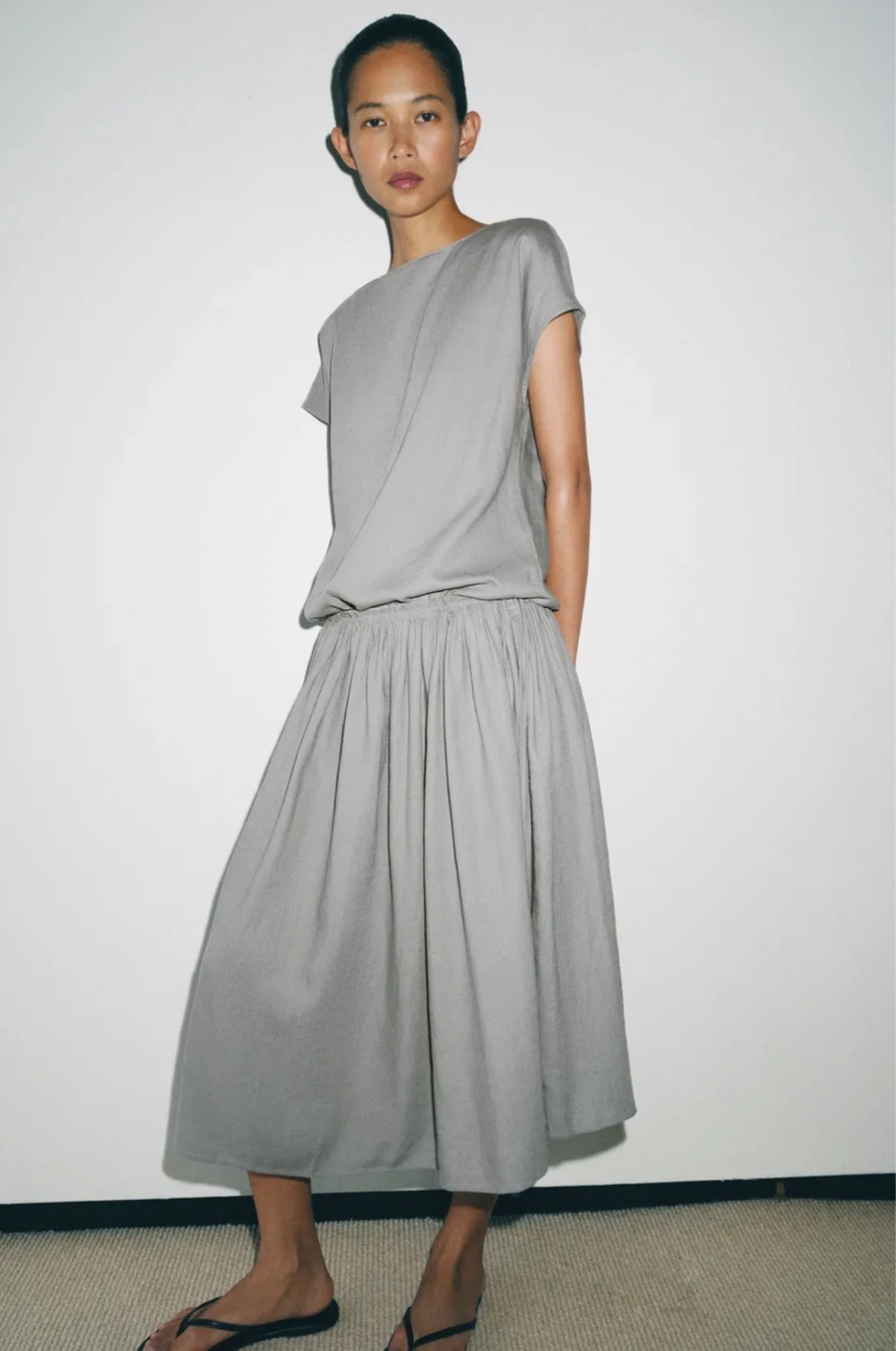 Zara Woman Collection Linen Blend Midi XS Dress - photo 5