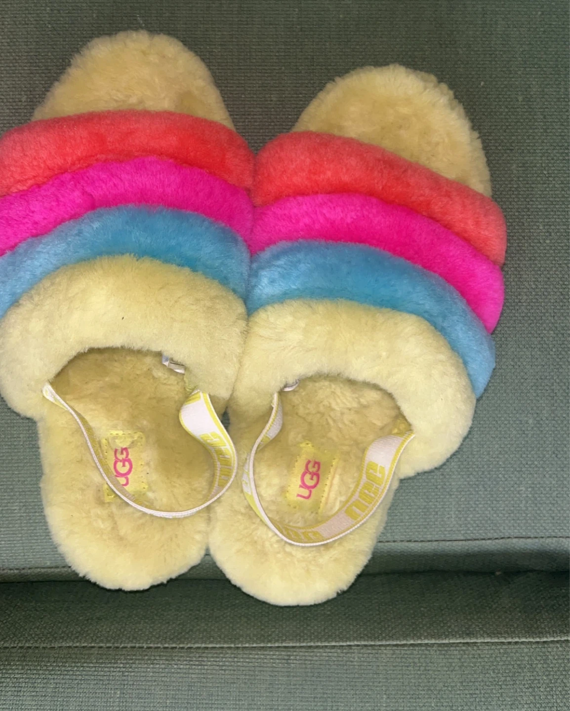 UGG Fluff Yeah Rainbow Slide Slippers