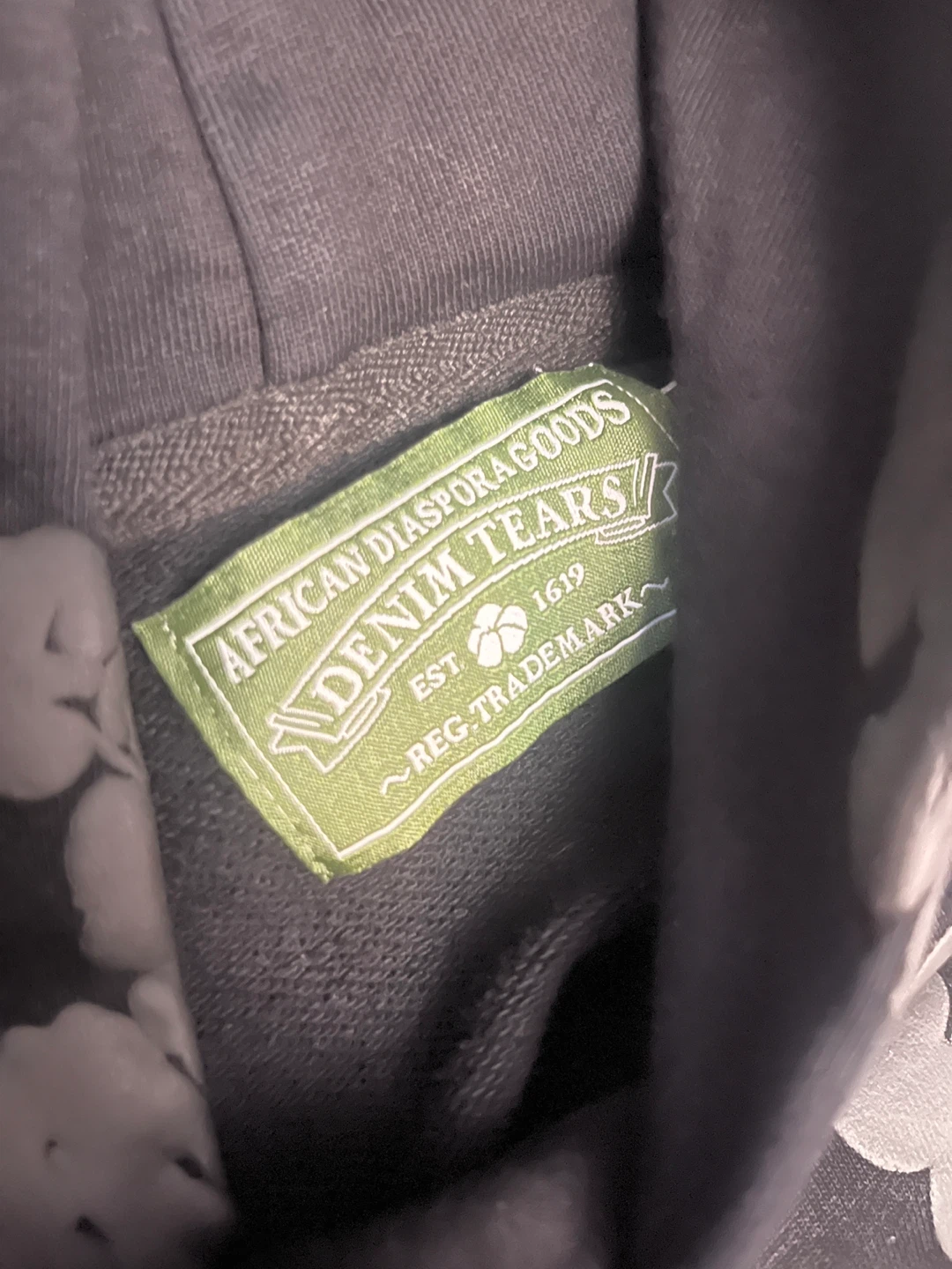 Authentic Black Denim Tears Hoodie - photo 2