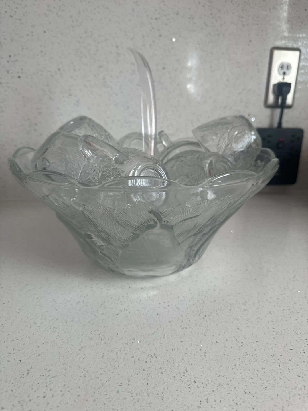 Glass Punch Bowl Set with Cups - photo 2
