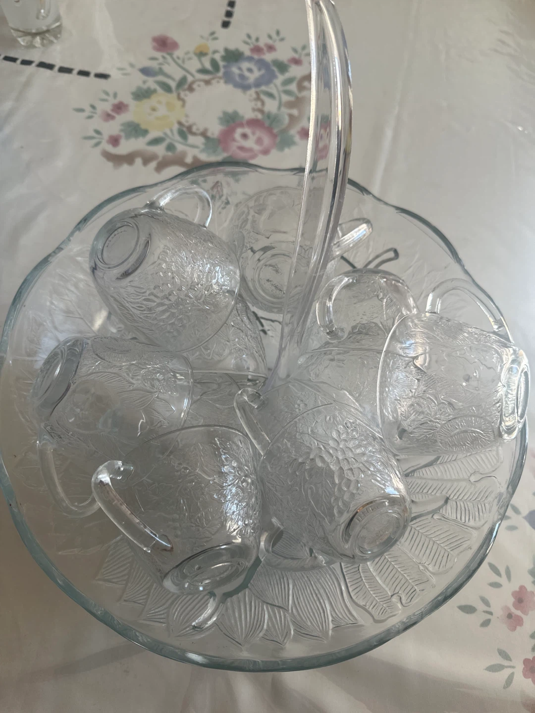 Glass Punch Bowl Set with Cups