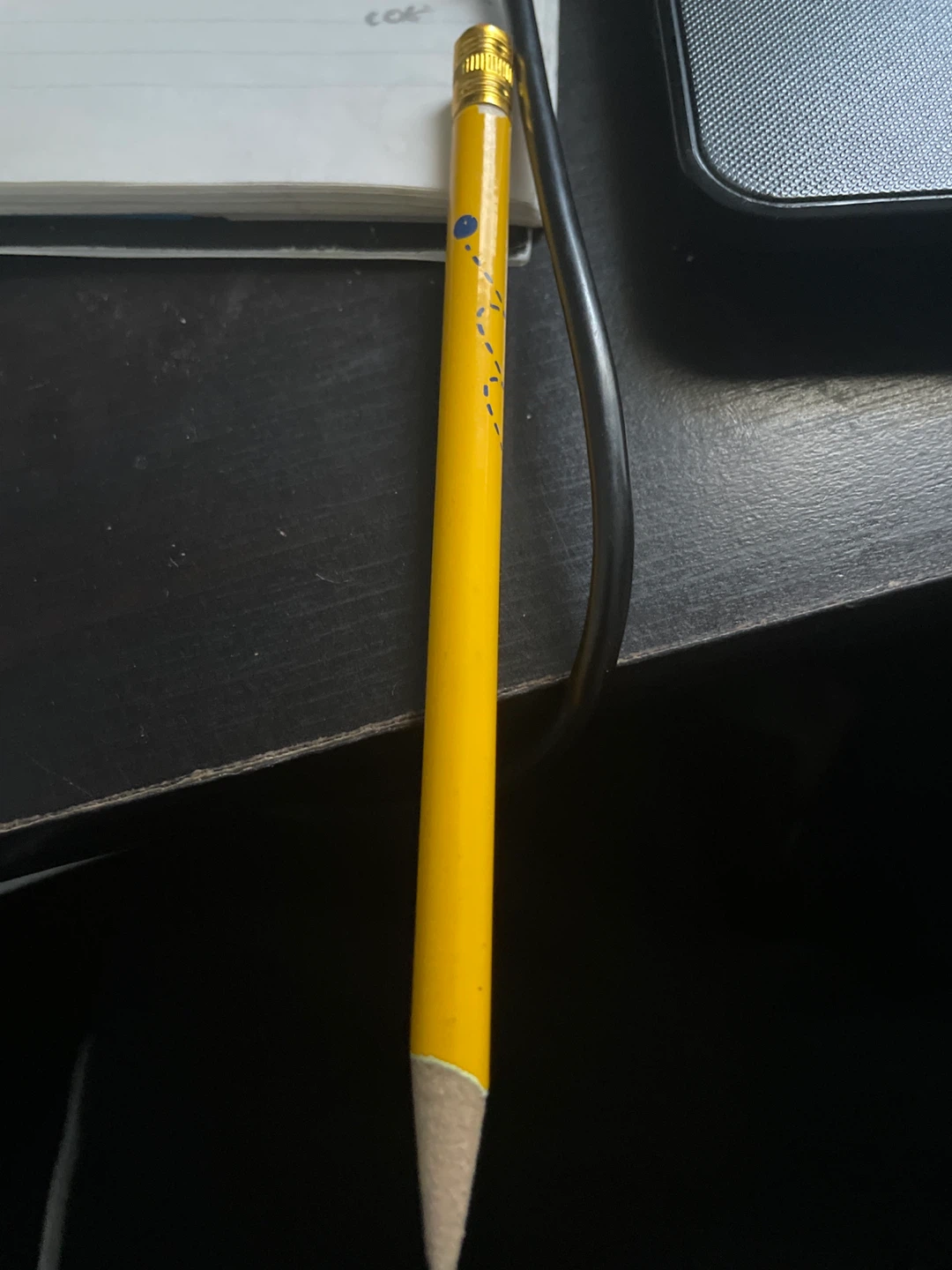 Yellow Pencil with Blue Design