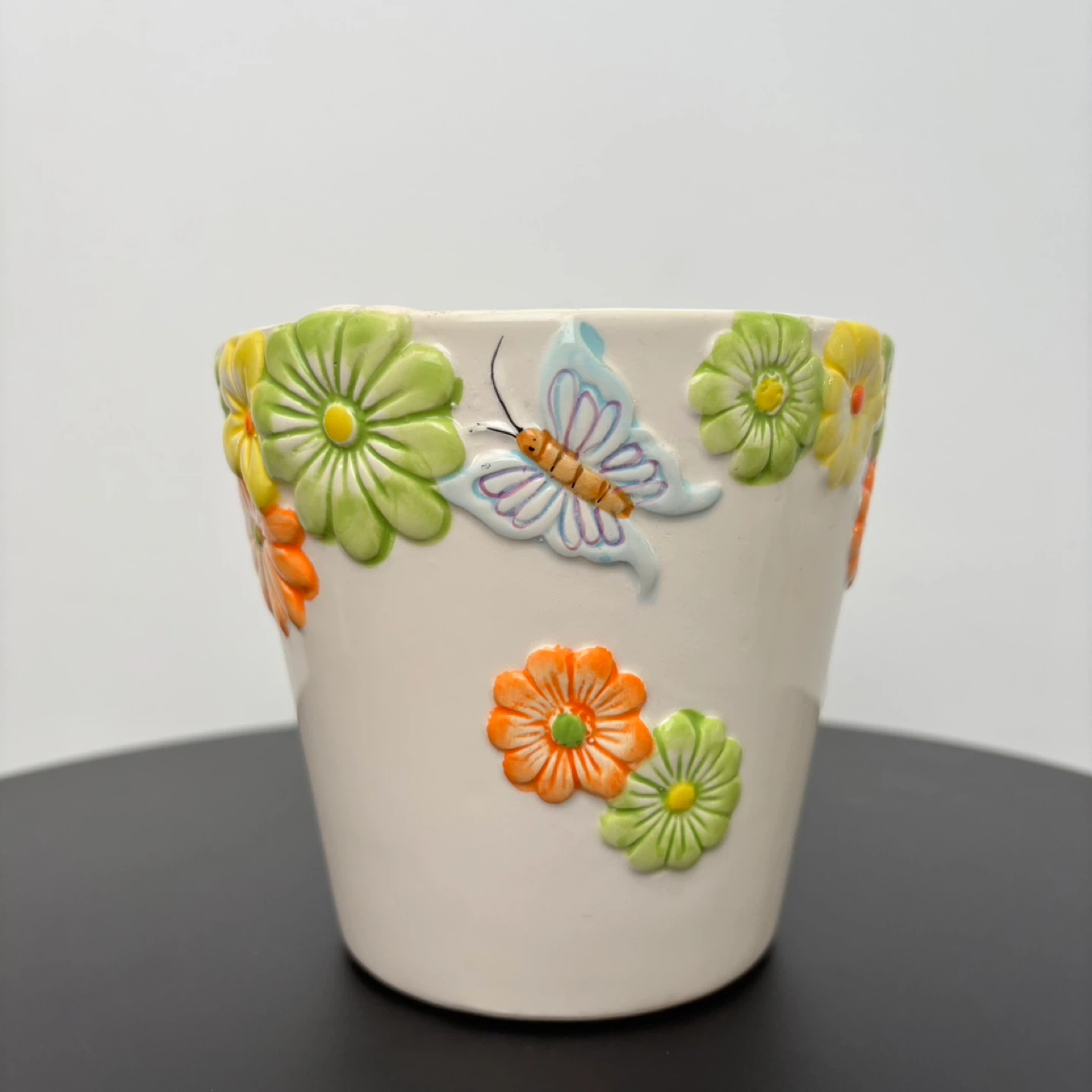 Floral Butterfly Ceramic Pot - photo 2