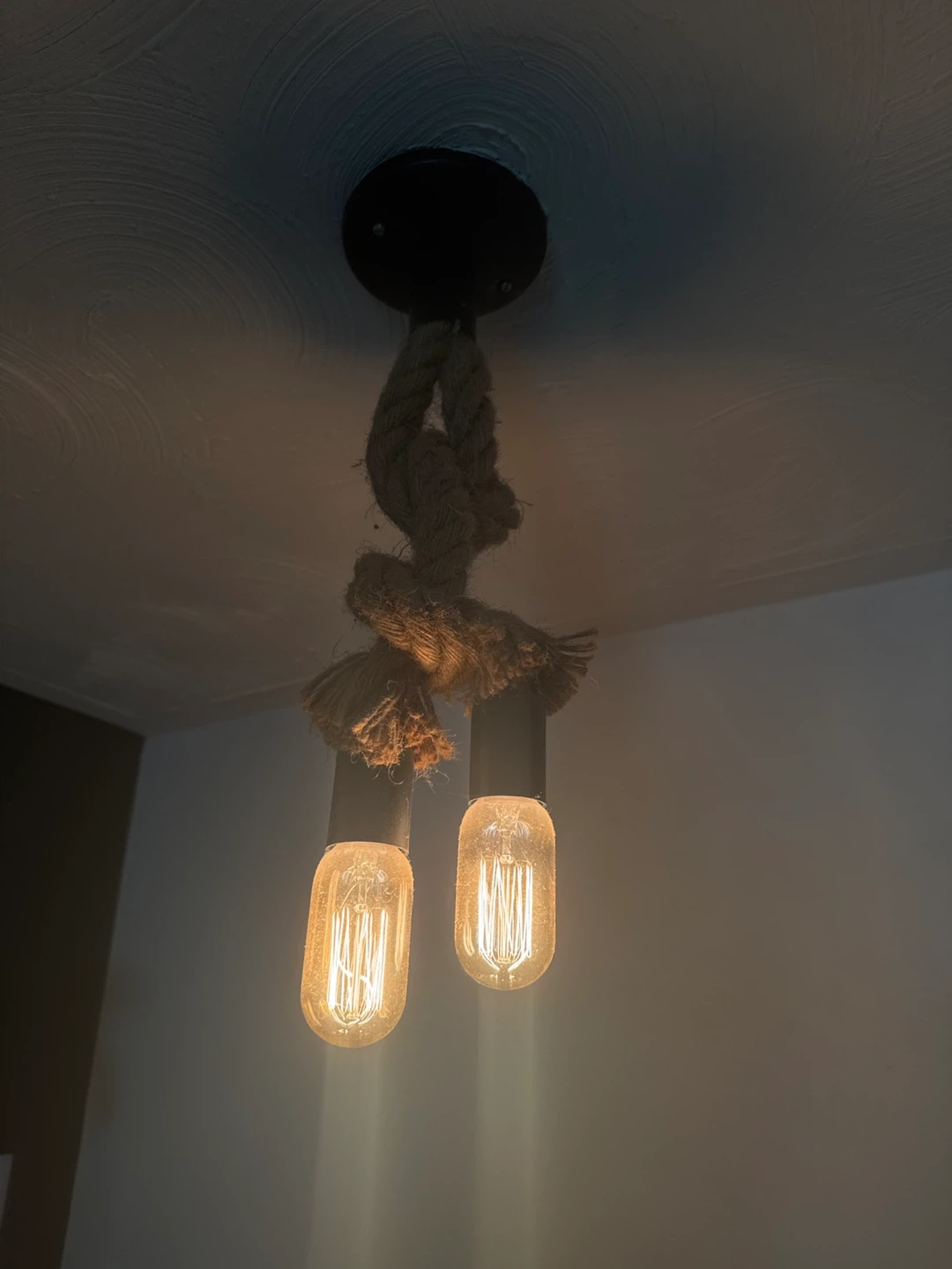 Rope Pendant Light Fixture with 2 Bulbs - photo 2