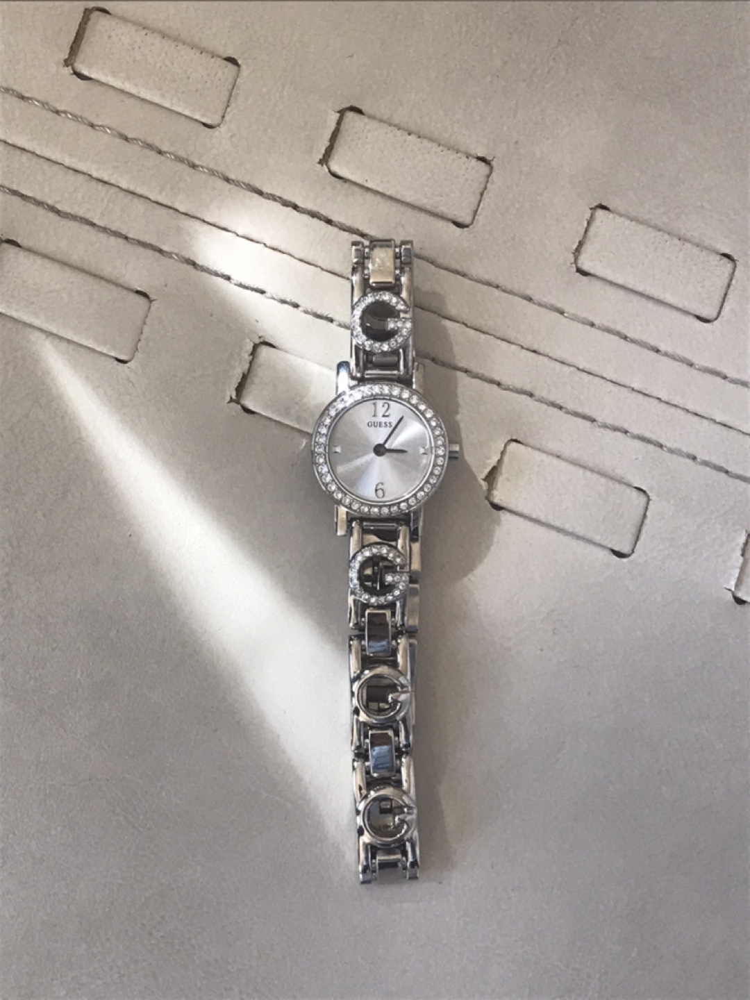 Guess Women's Silver Crystal Watch