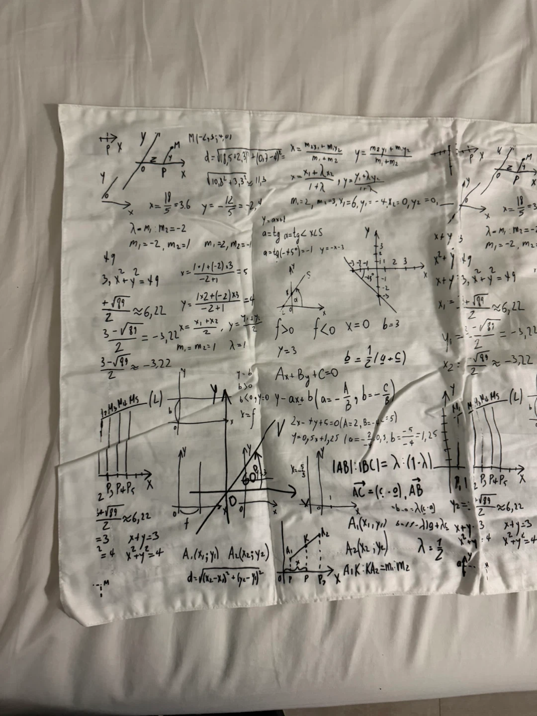 White Pillowcase with Math Formulas - photo 2