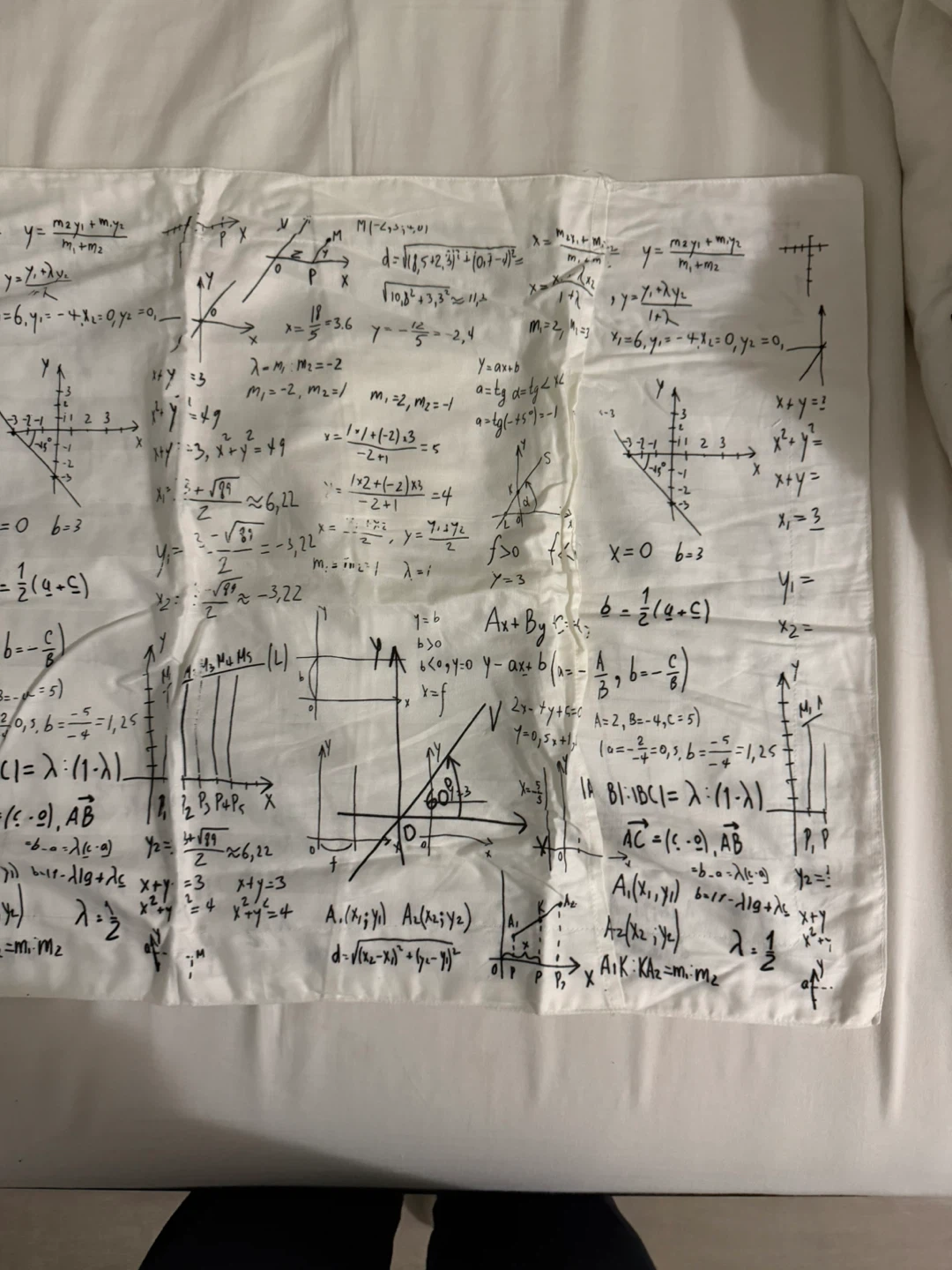 White Pillowcase with Math Formulas - photo 3