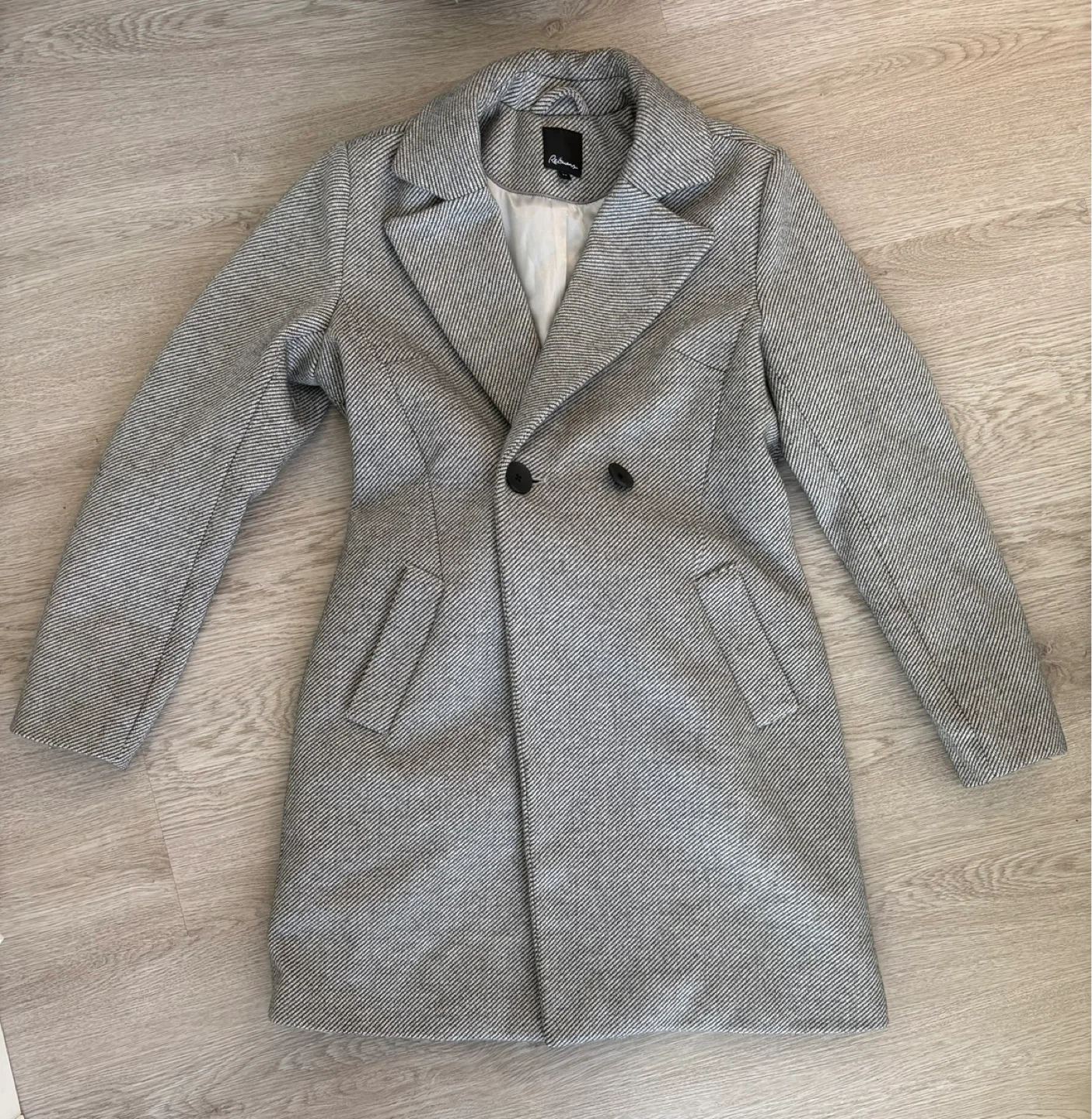 Reitmans Grey Herringbone Wool Blend Coat