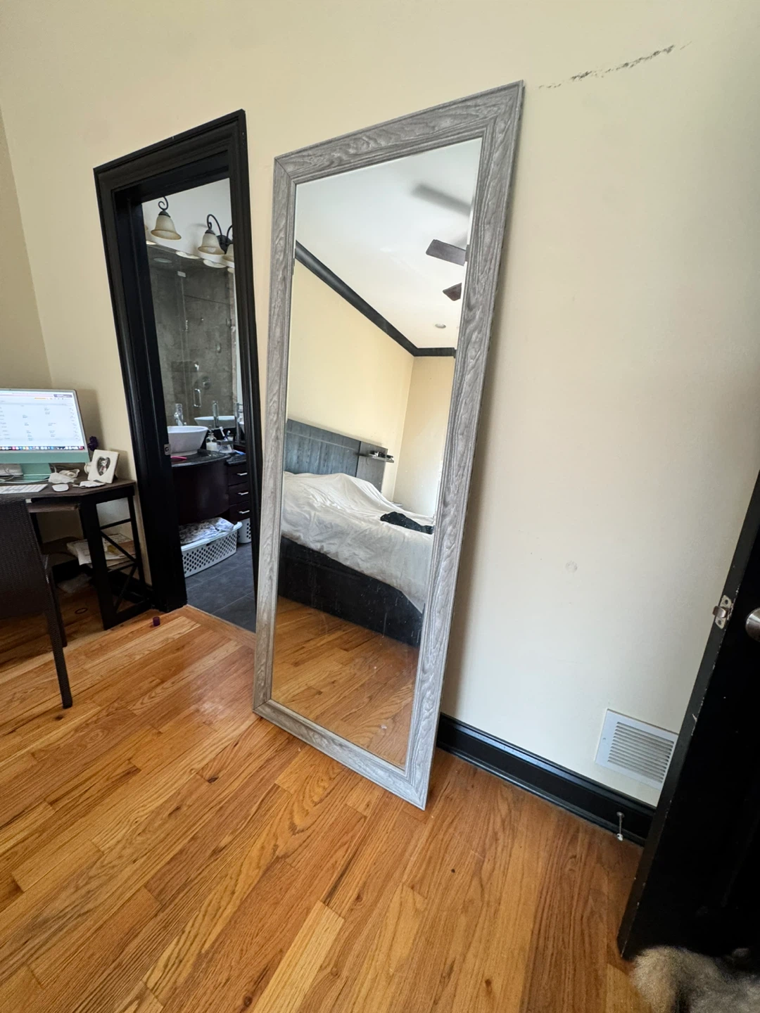 Grey Wood Framed Full Length Mirror