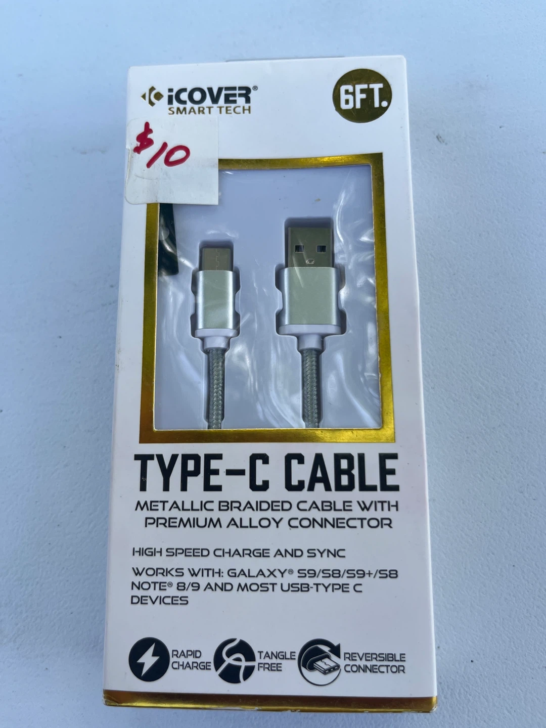 iCOVER 6FT USB-C Metallic Braided Cable