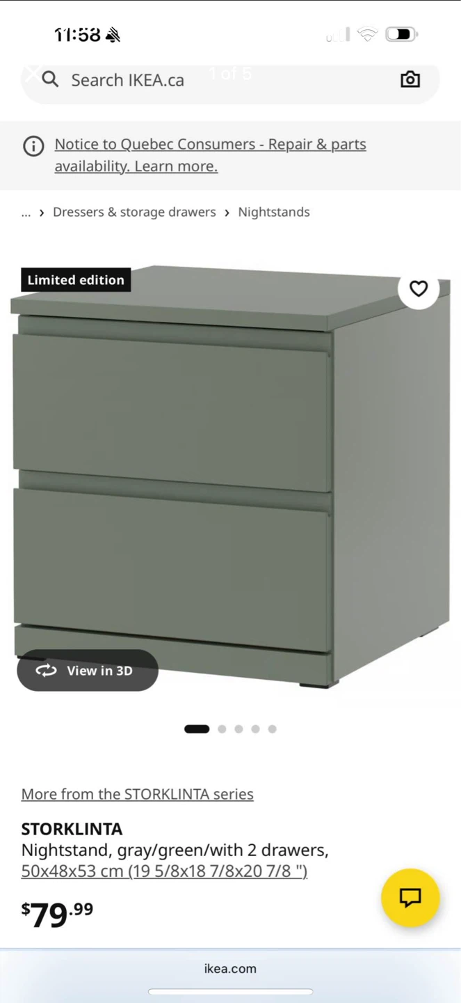 IKEA STORKLINTA Nightstand