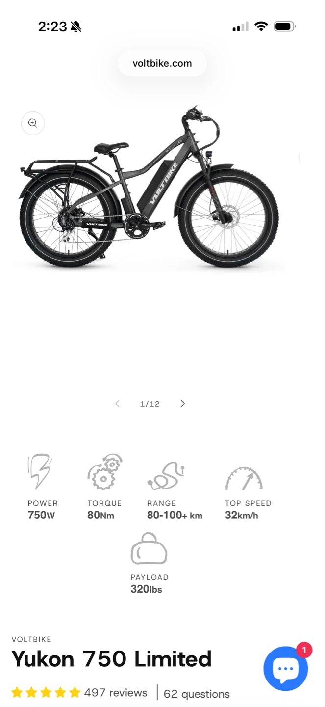 VOLTBIKE Yukon 750 Limited Electric Fat Bike