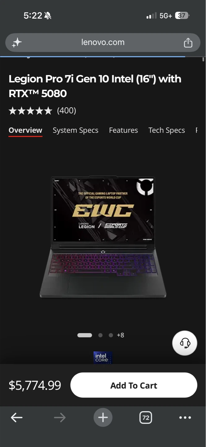 Lenovo Legion Pro 7i Gen 10 Intel (16") Gaming Laptop