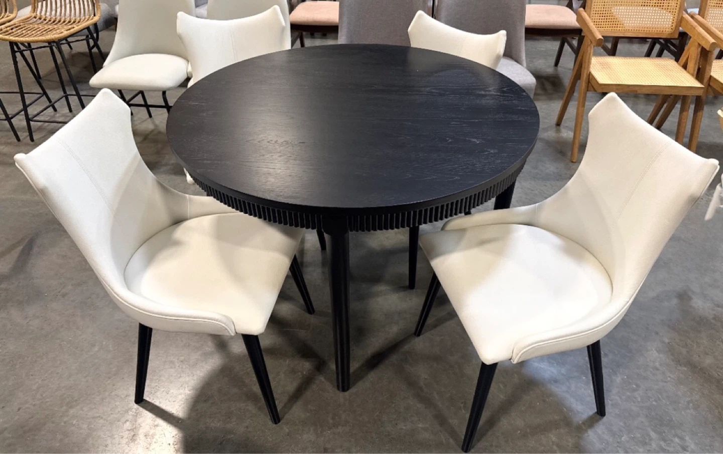 Dining Room set White Faux Leather Dining Chair
